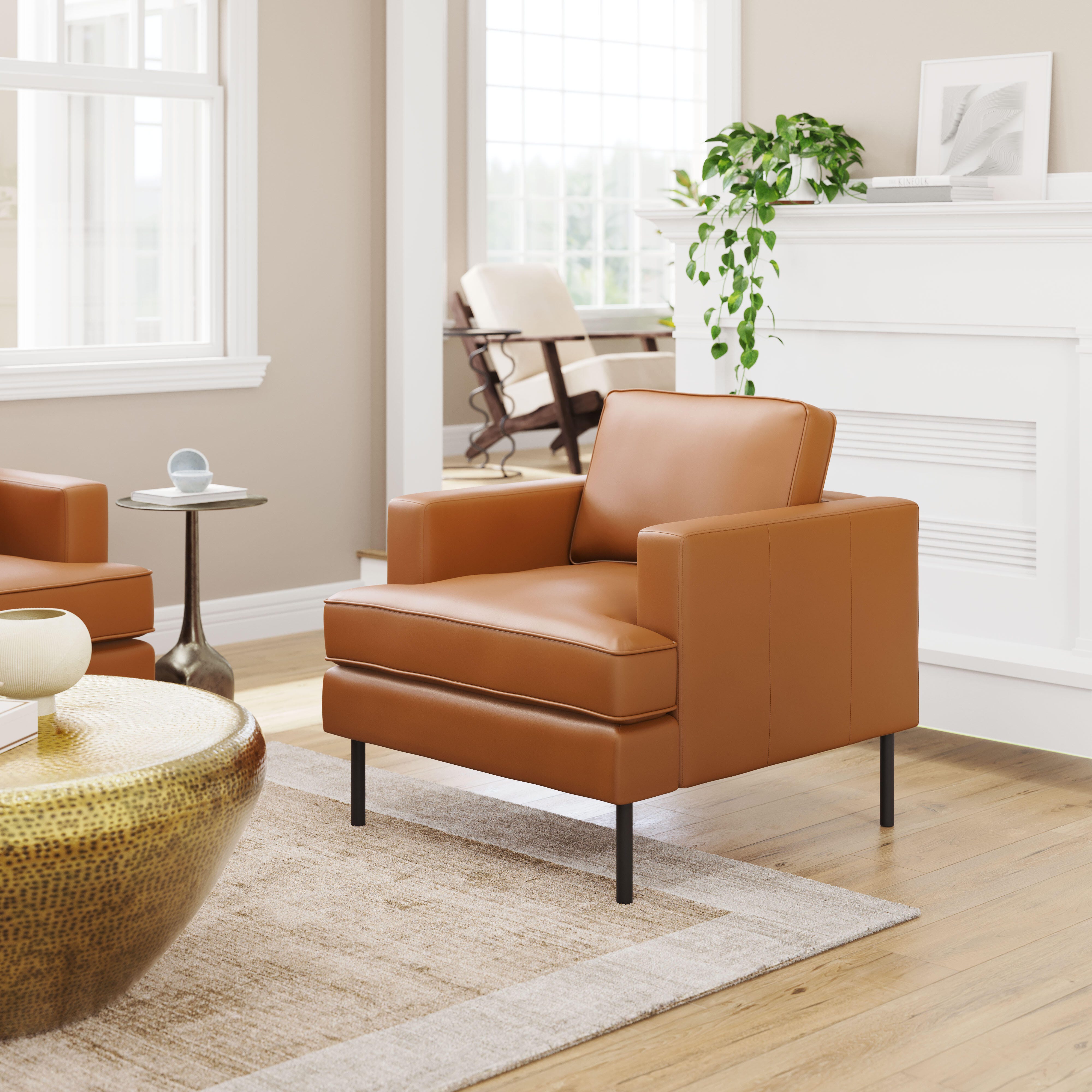 Erika Home Decade Accent Chair, Brown, large