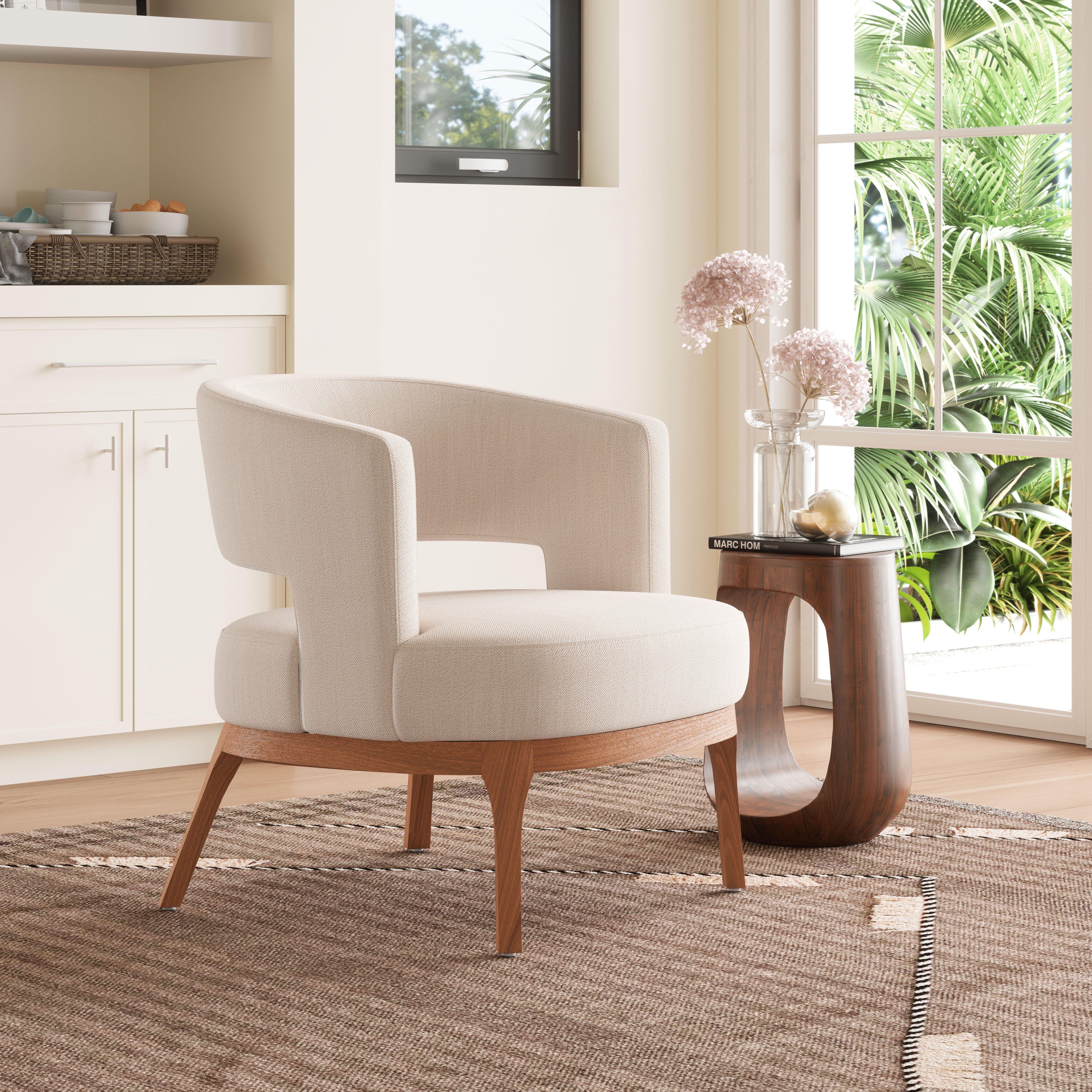 Erika Home Penryn Accent Chair, Beige, rollover