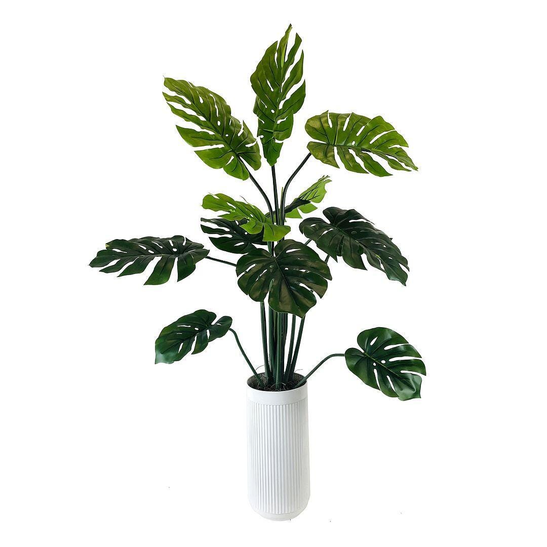 LCG Florals Faux Monstera Plant, , large