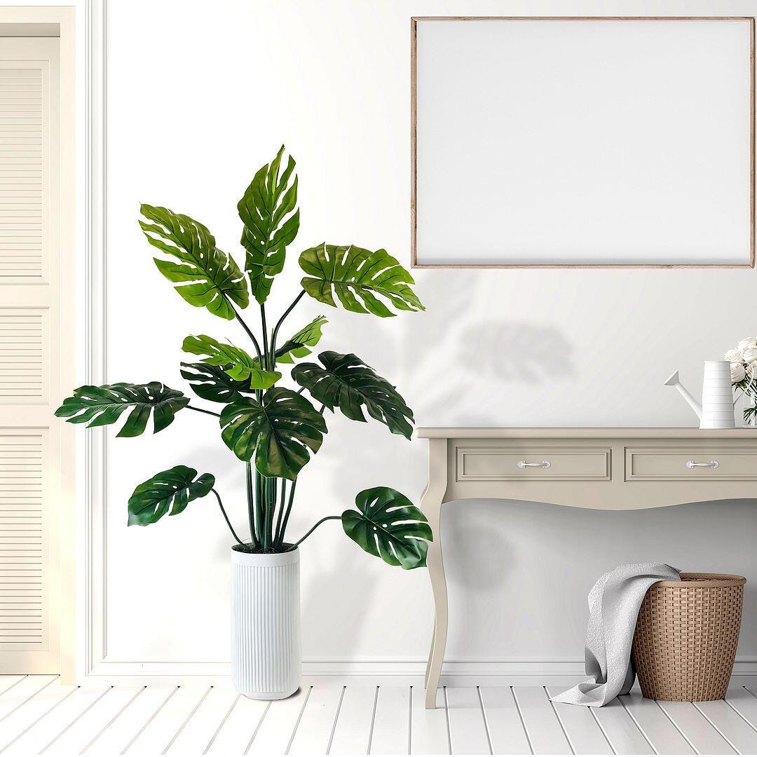 LCG Florals Faux Monstera Plant, , large