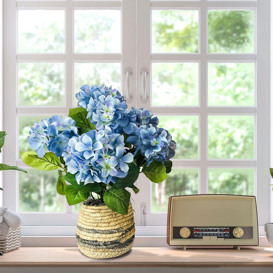 LCG Florals Faux Hydrangeas Plant, Blue/Beige, rollover
