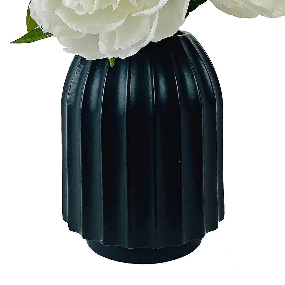 LCG Florals Faux Peony Plant, White/Green, large