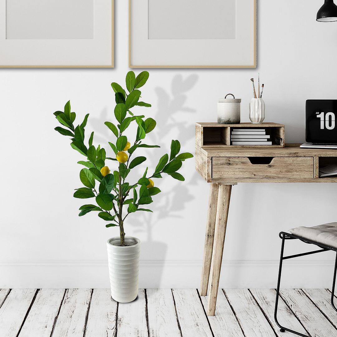 LCG Florals Faux Lemon Plant, , large