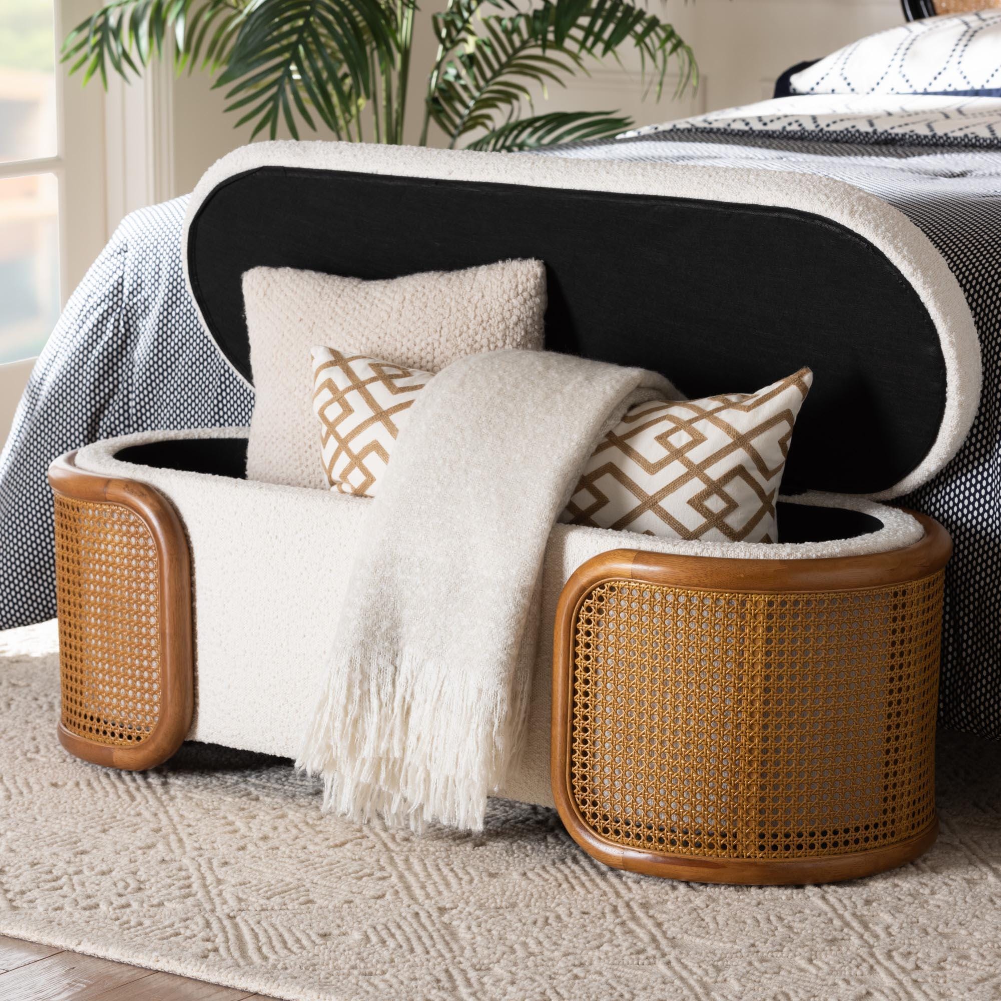 Baxton Studio Basira Storage Bench, , large