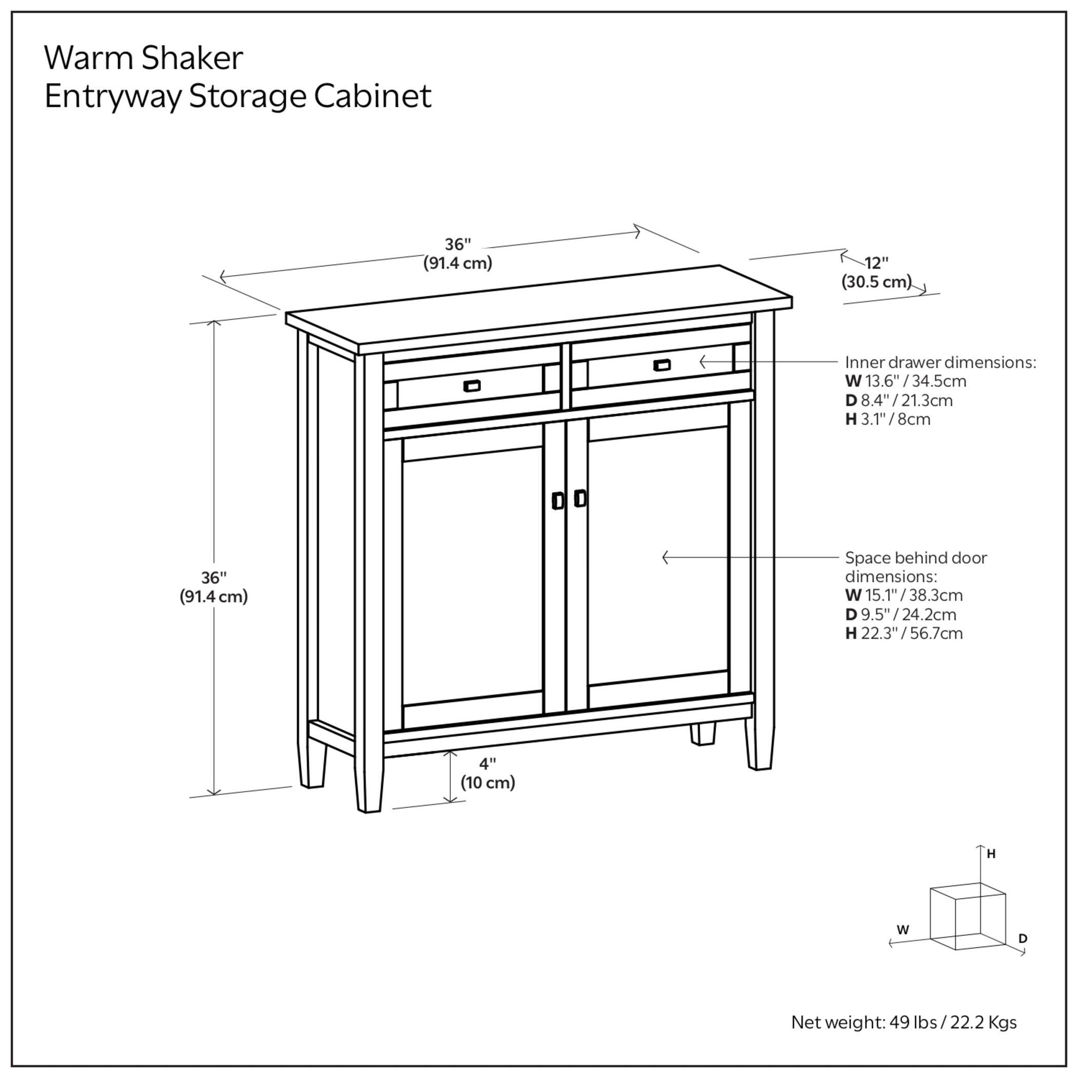 Simpli Home Warm Shaker 36" Accent Cabinet, , large