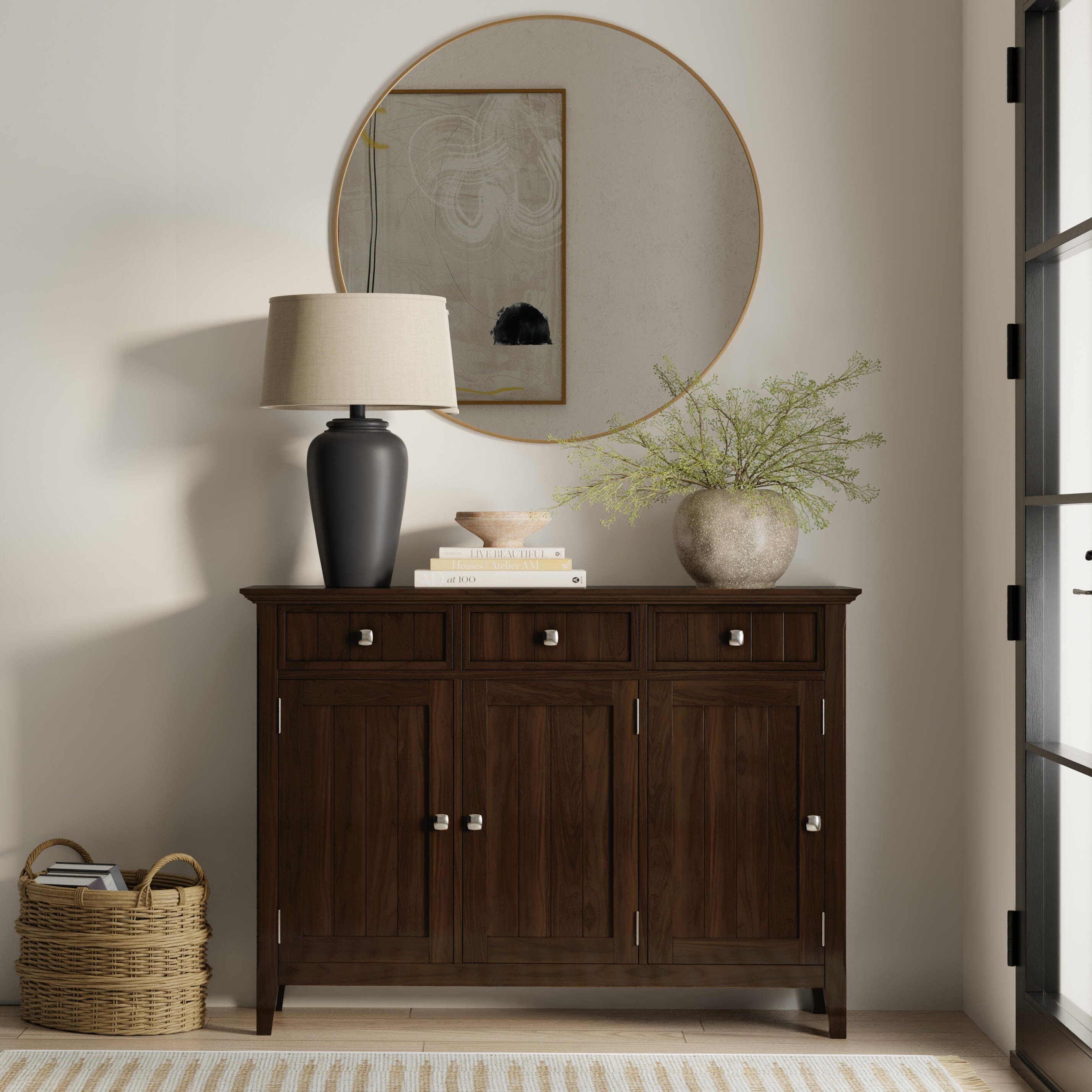 Simpli Home Acadian 51" Accent Cabinet, , rollover