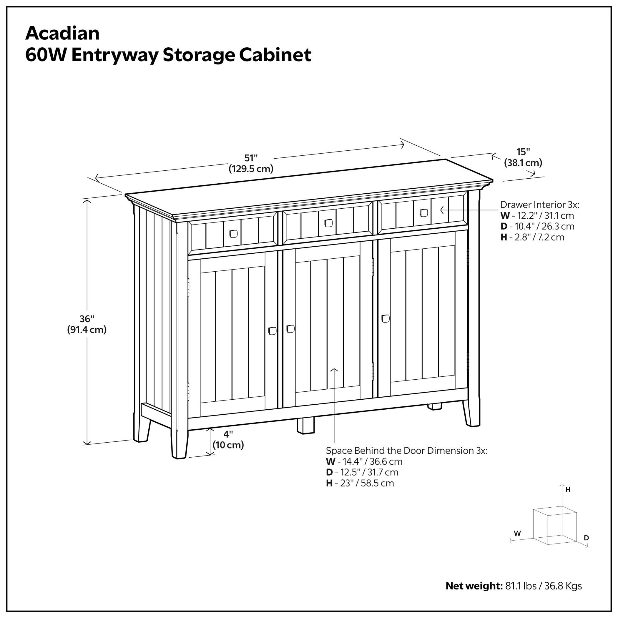 Simpli Home Acadian 51" Accent Cabinet, , large