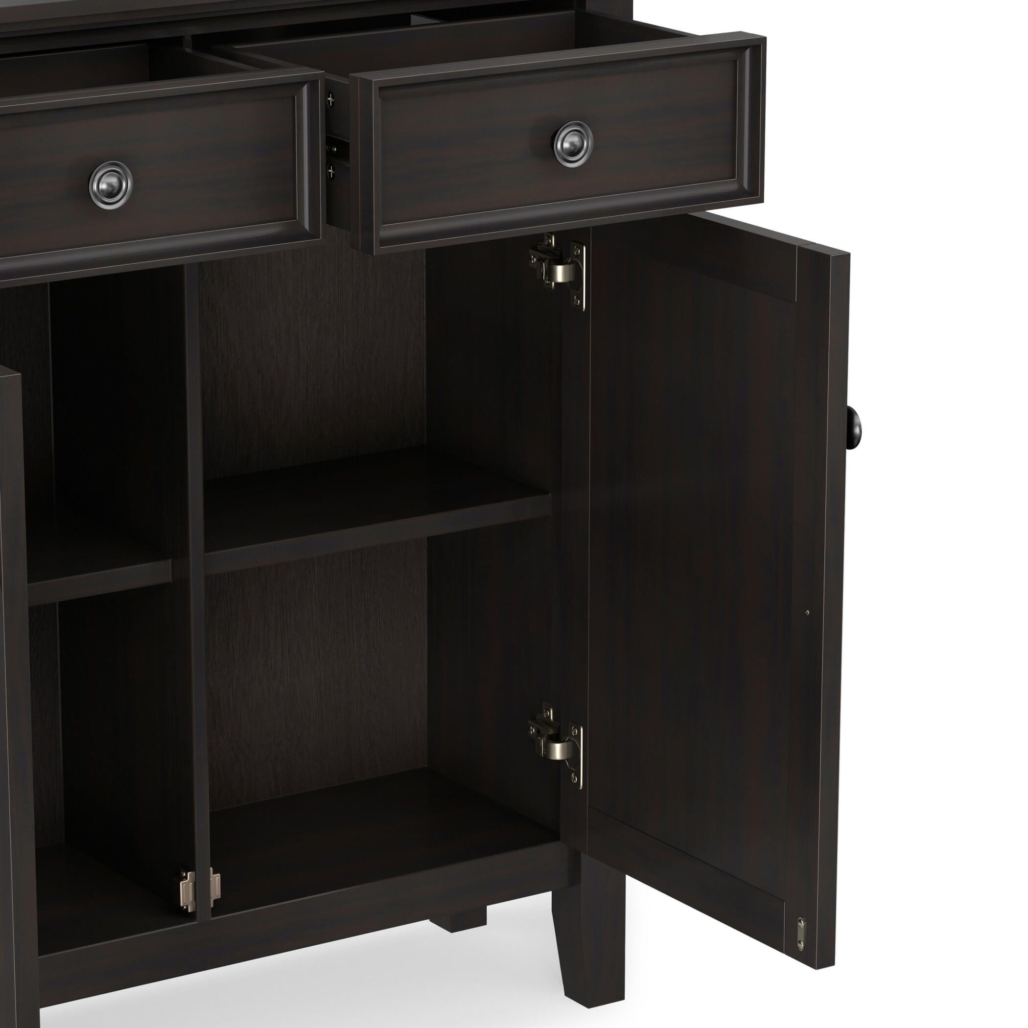 Simpli Home Amherst 36" Accent Cabinet, Hickory Brown, large