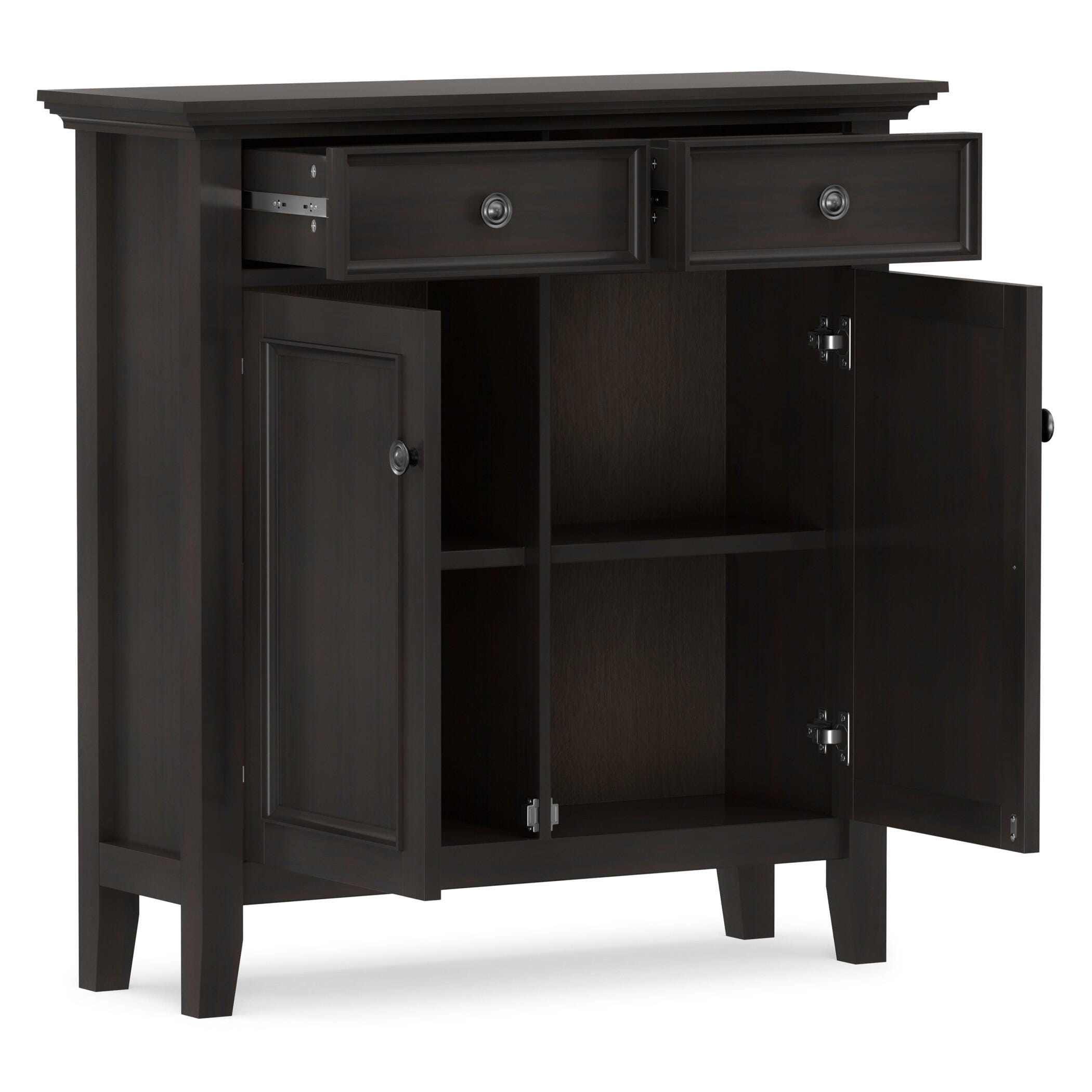 Simpli Home Amherst 36" Accent Cabinet, Hickory Brown, large