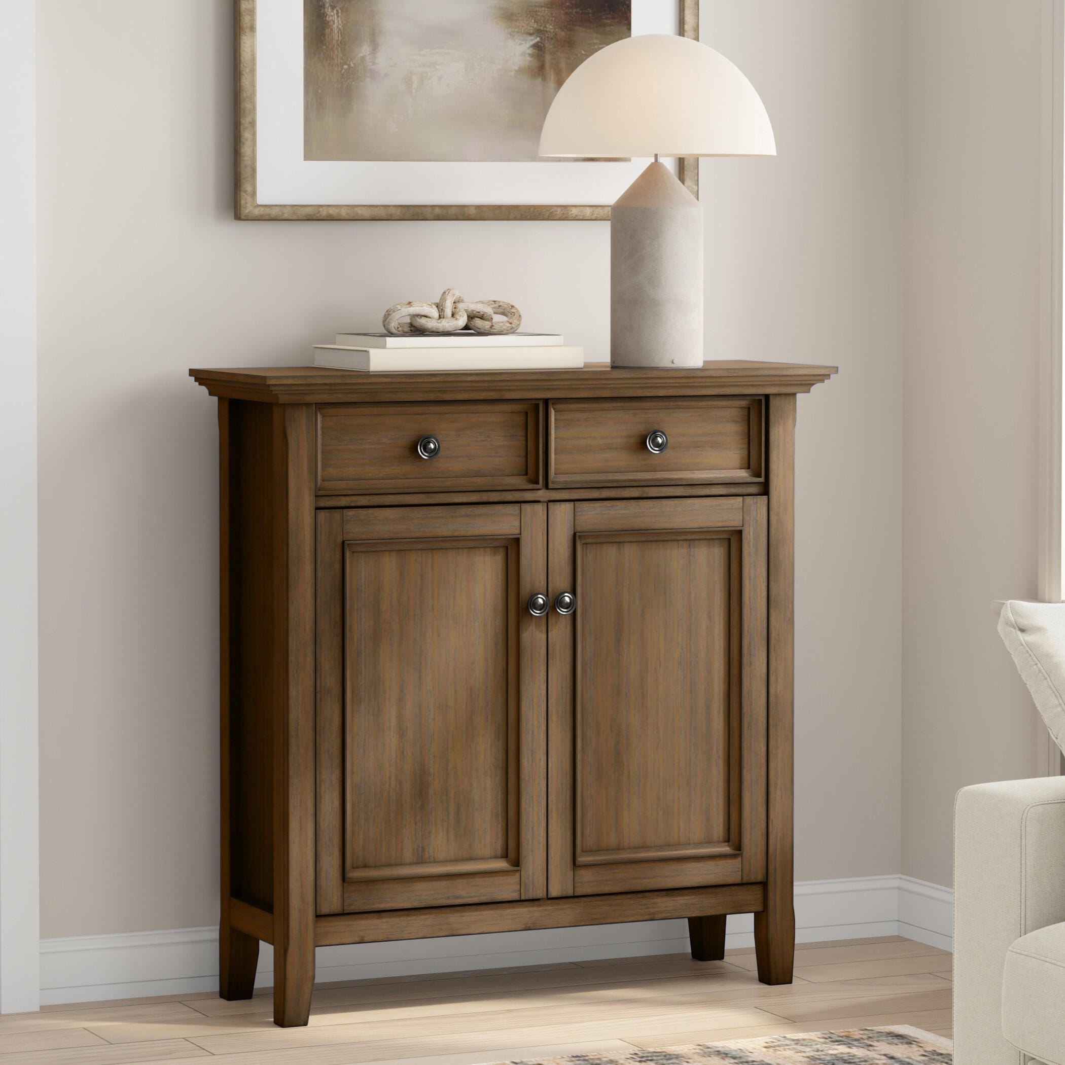 Simpli Home Amherst 36" Accent Cabinet, Rustic Natural Aged Brown, large