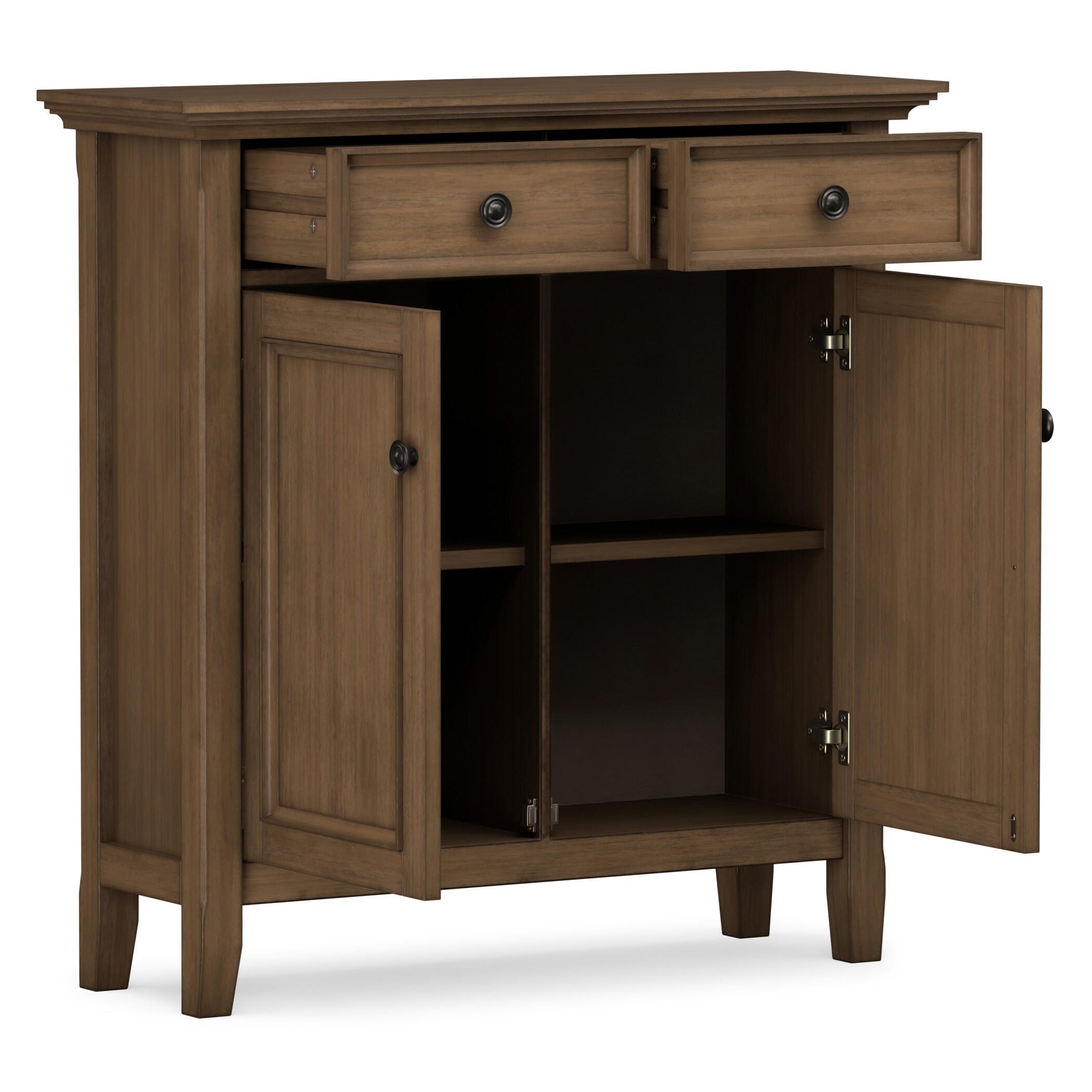 Simpli Home Amherst 36" Accent Cabinet, Rustic Natural Aged Brown, large