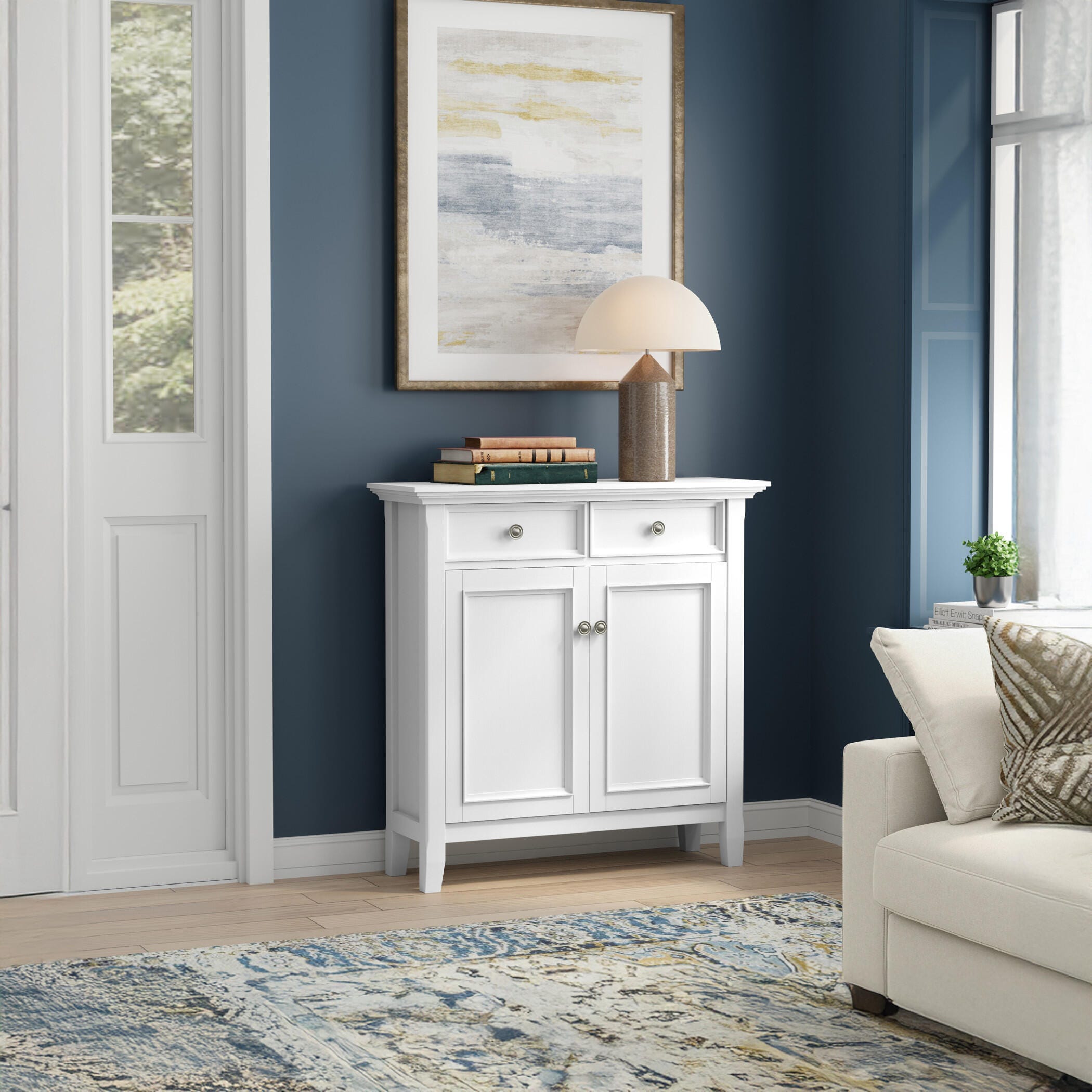 Simpli Home Amherst 36" Accent Cabinet, White, large