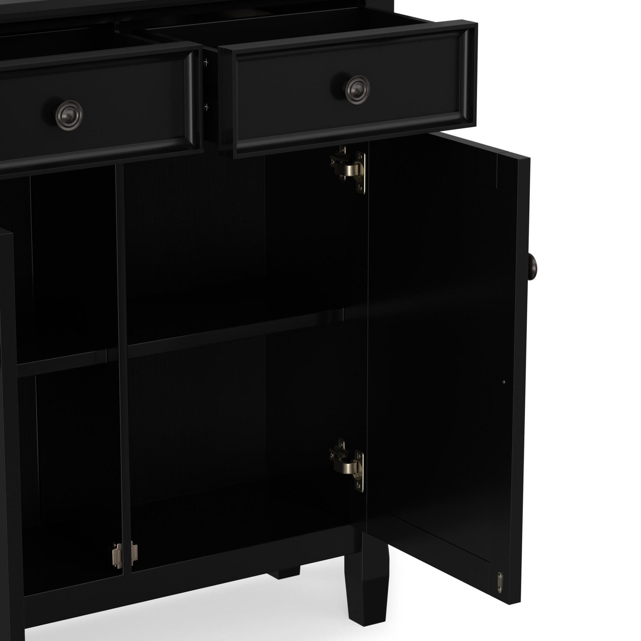 Simpli Home Amherst 36" Accent Cabinet, Black, large