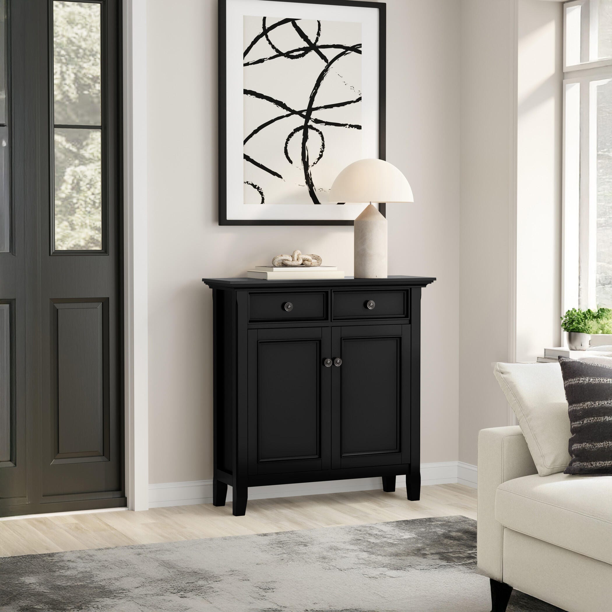 Simpli Home Amherst 36" Accent Cabinet, Black, large