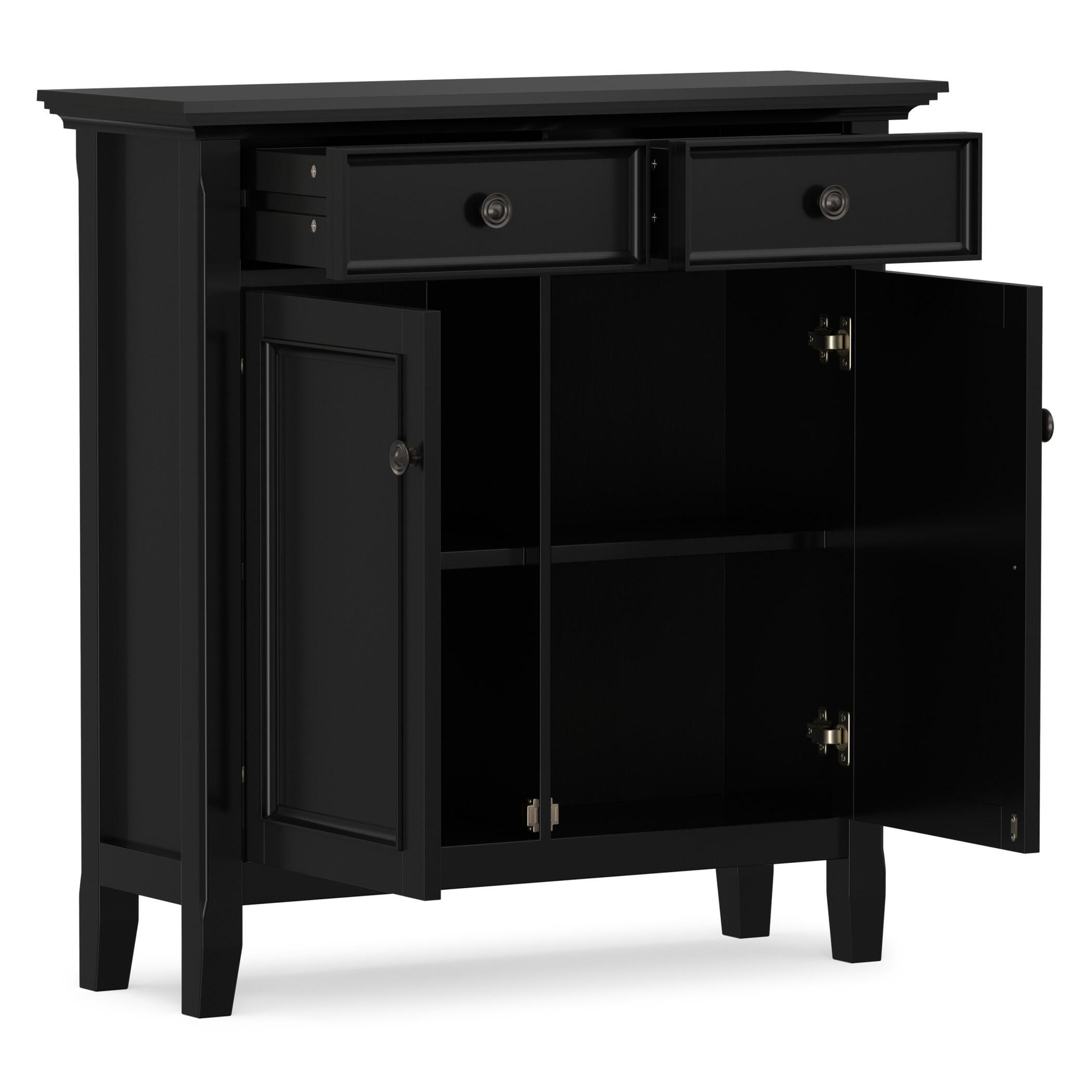 Simpli Home Amherst 36" Accent Cabinet, Black, large