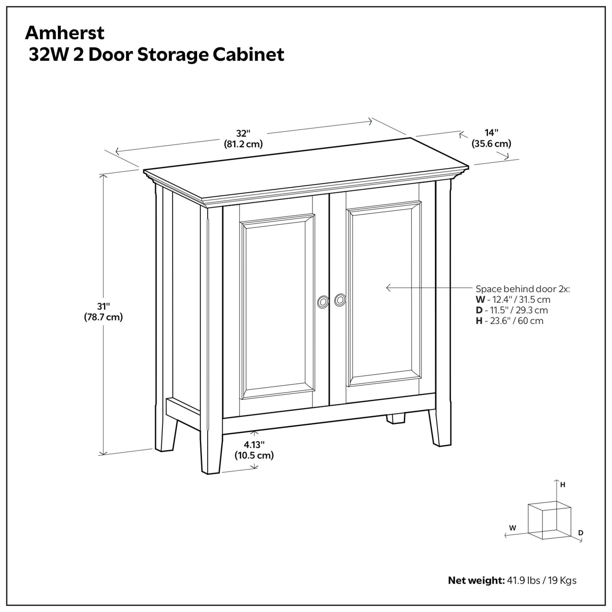 Simpli Home Amherst 32" Accent Cabinet, White, large