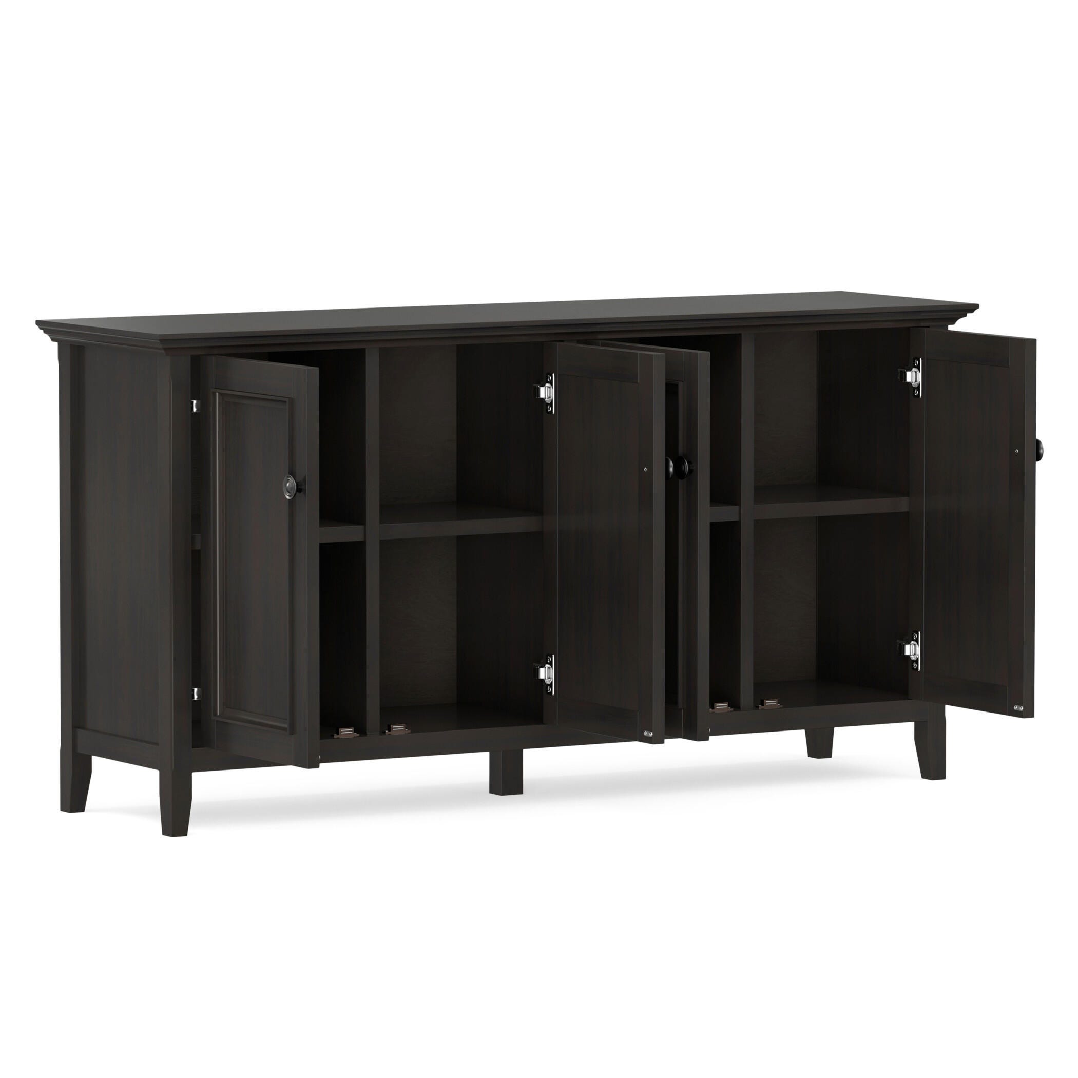 Simpli Home Amherst 66" Accent Cabinet, Hickory Brown, large