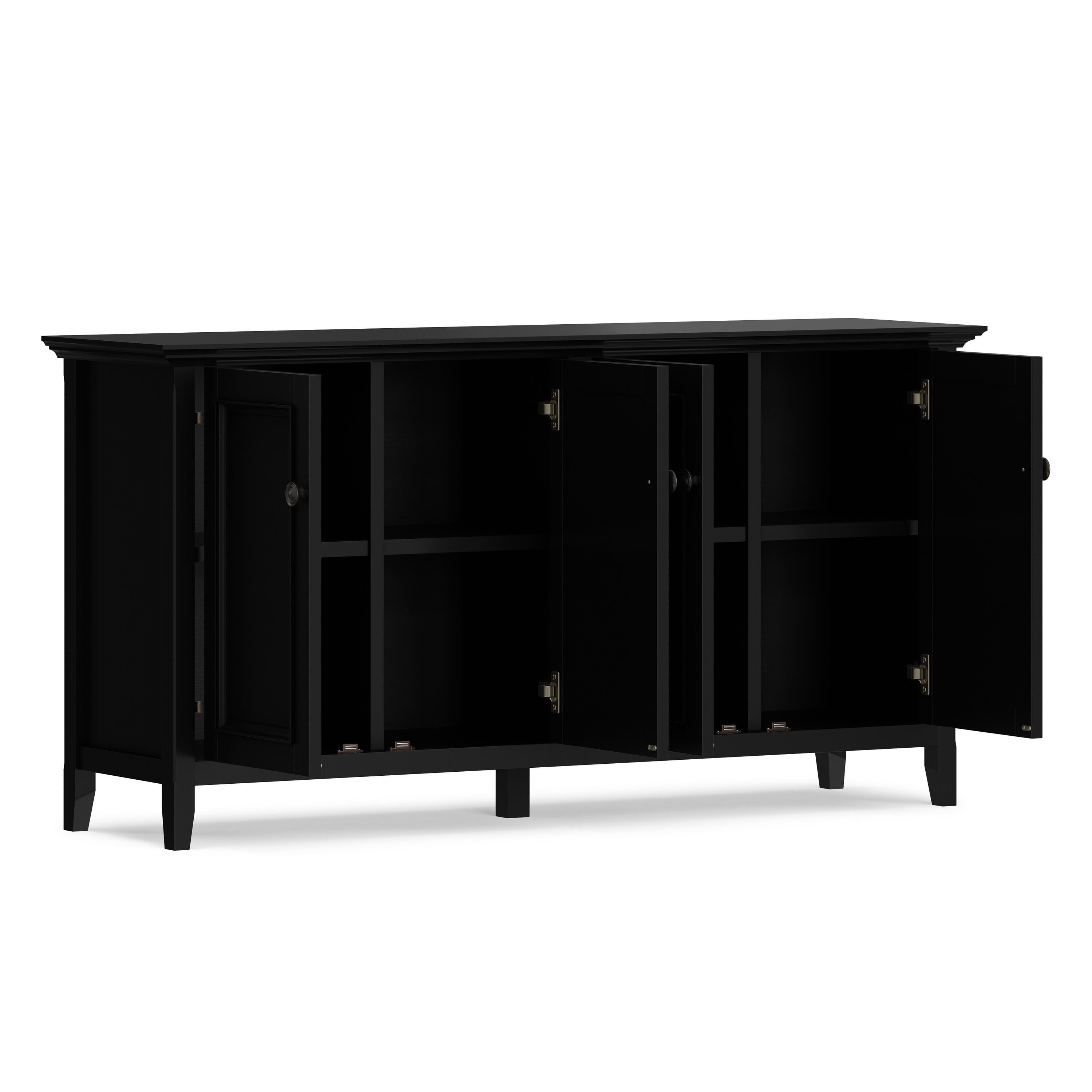 Simpli Home Amherst 66" Accent Cabinet, Black, large