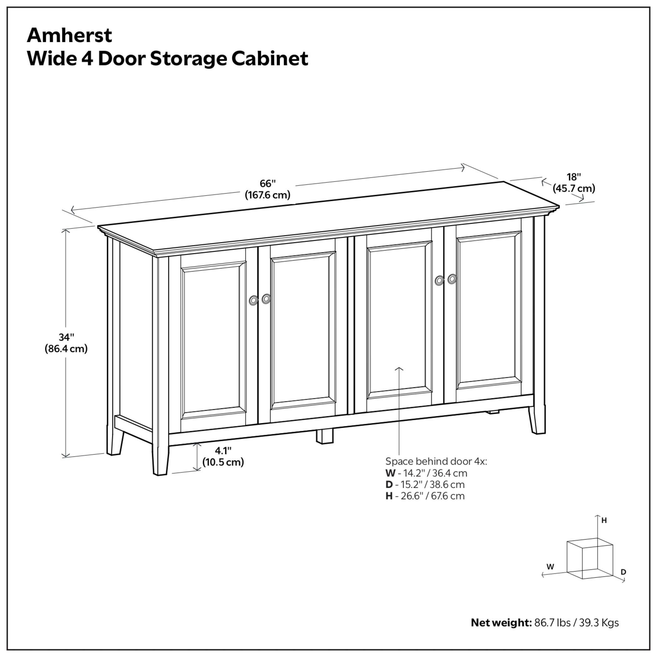 Simpli Home Amherst 66" Accent Cabinet, Light Golden Brown, large