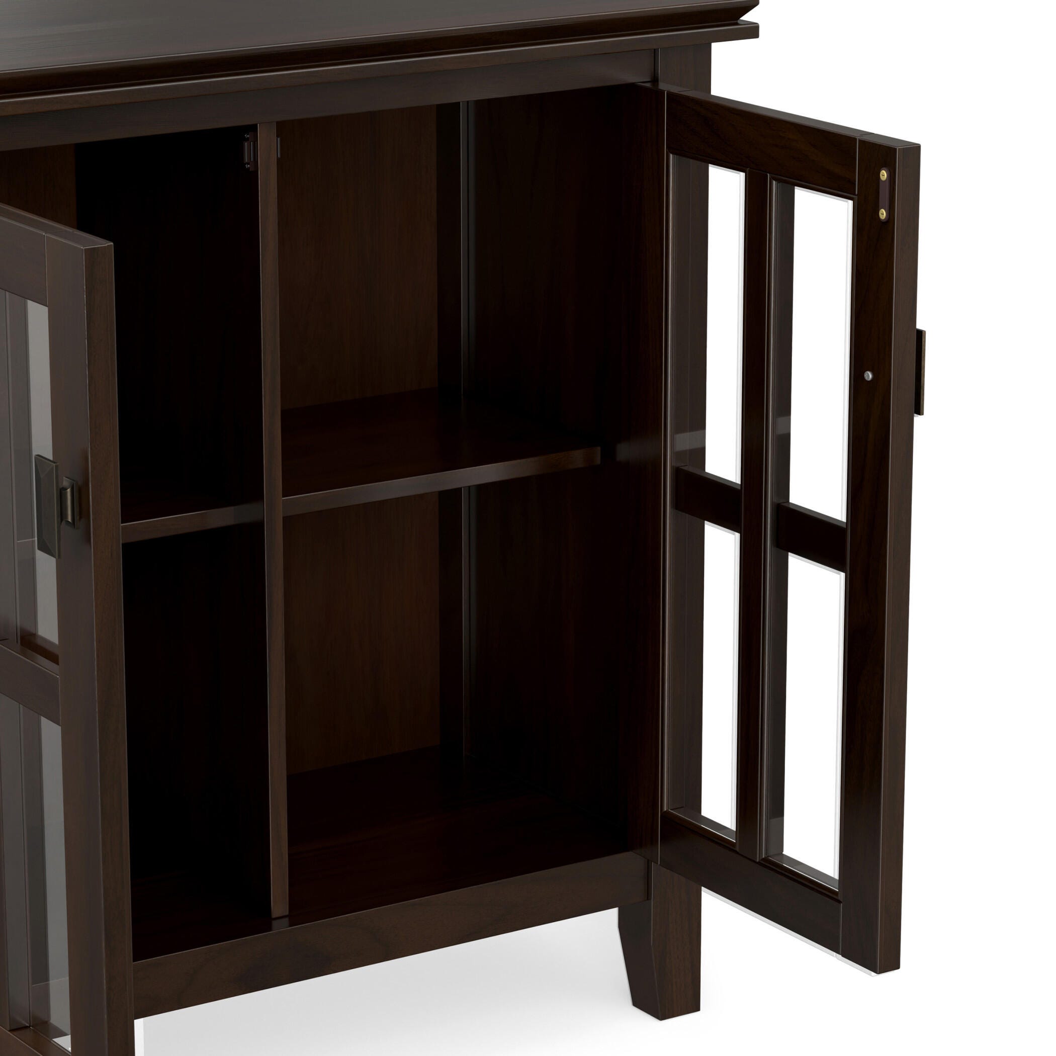 Simpli Home Artisan 30" Accent Cabinet, Tobacco Brown, large