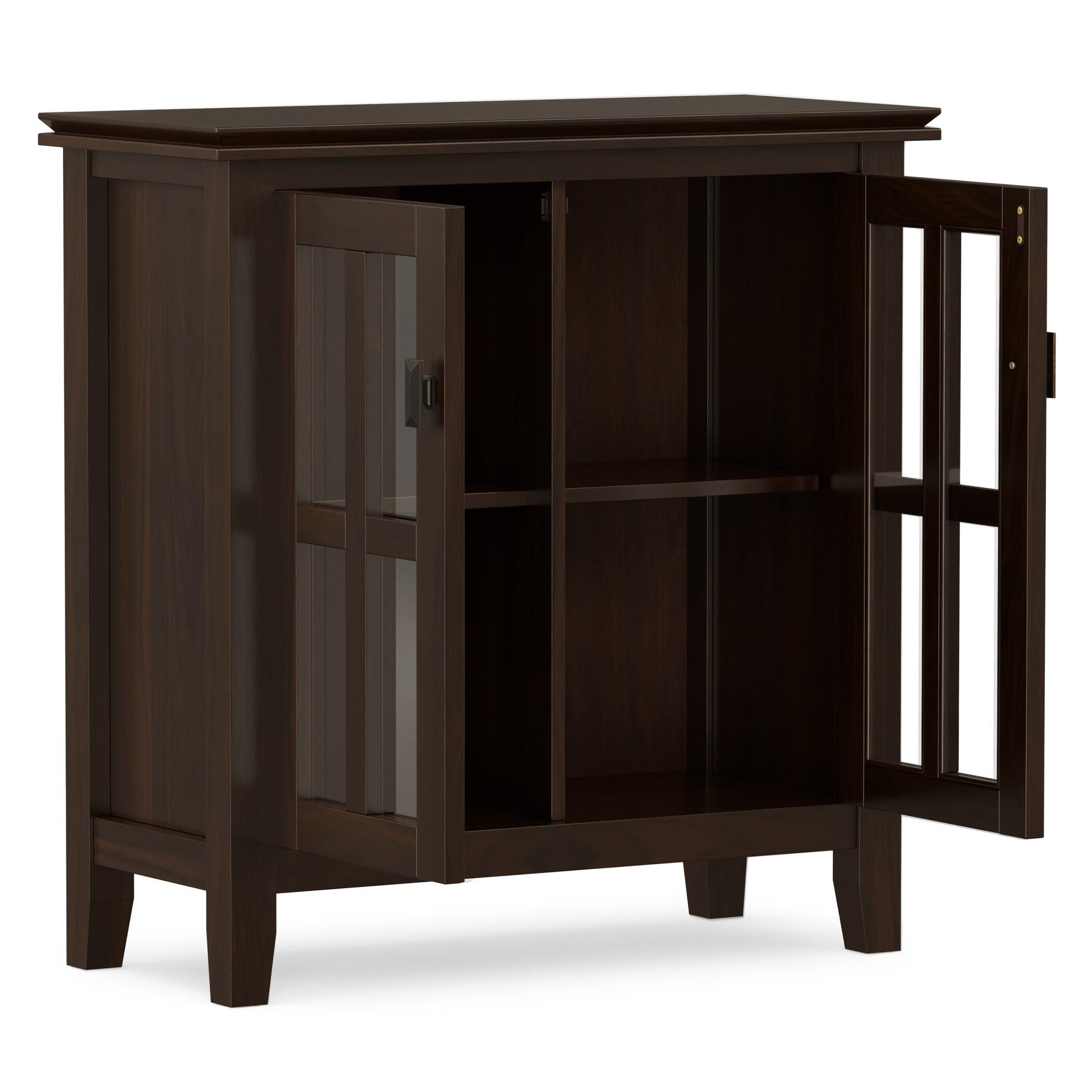 Simpli Home Artisan 30" Accent Cabinet, Tobacco Brown, large