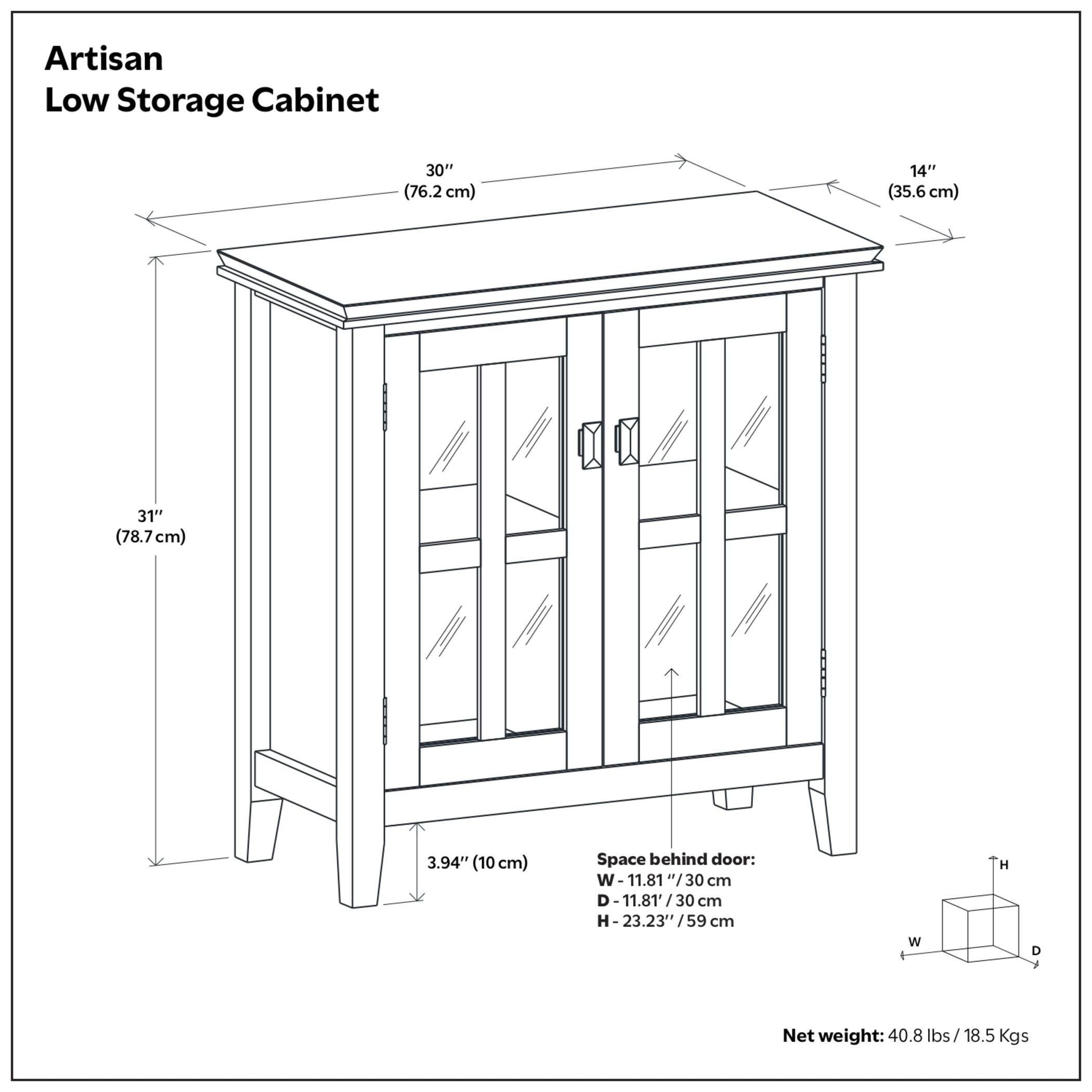 Simpli Home Artisan 30" Accent Cabinet, Honey Brown, large