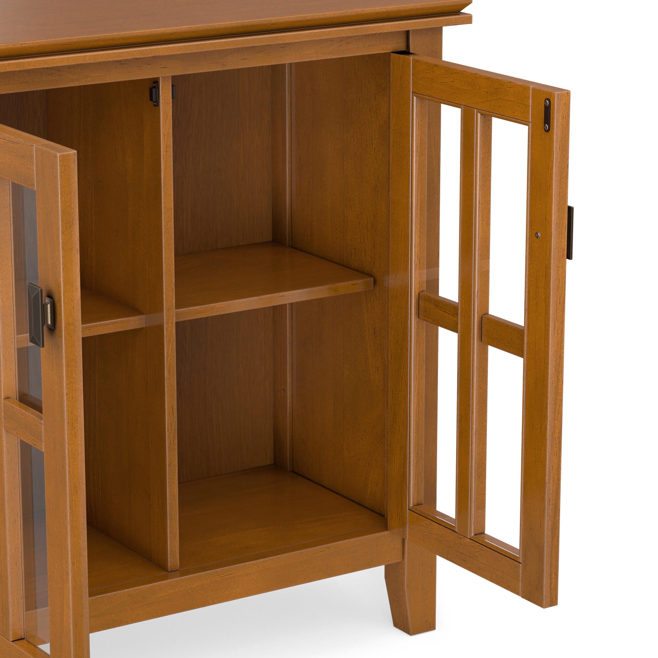 Simpli Home Artisan 30" Accent Cabinet, Honey Brown, large