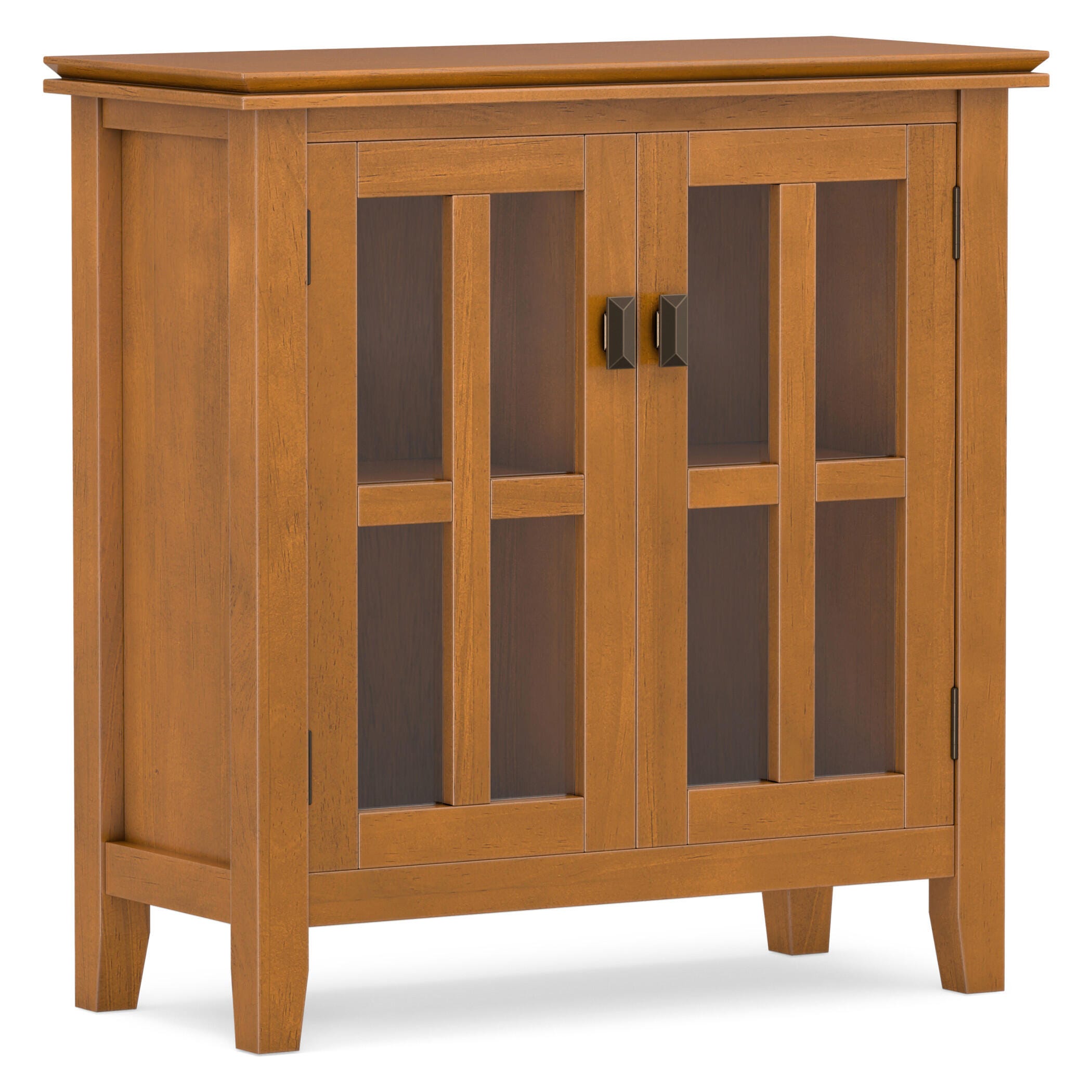 Simpli Home Artisan 30" Accent Cabinet, Honey Brown, large