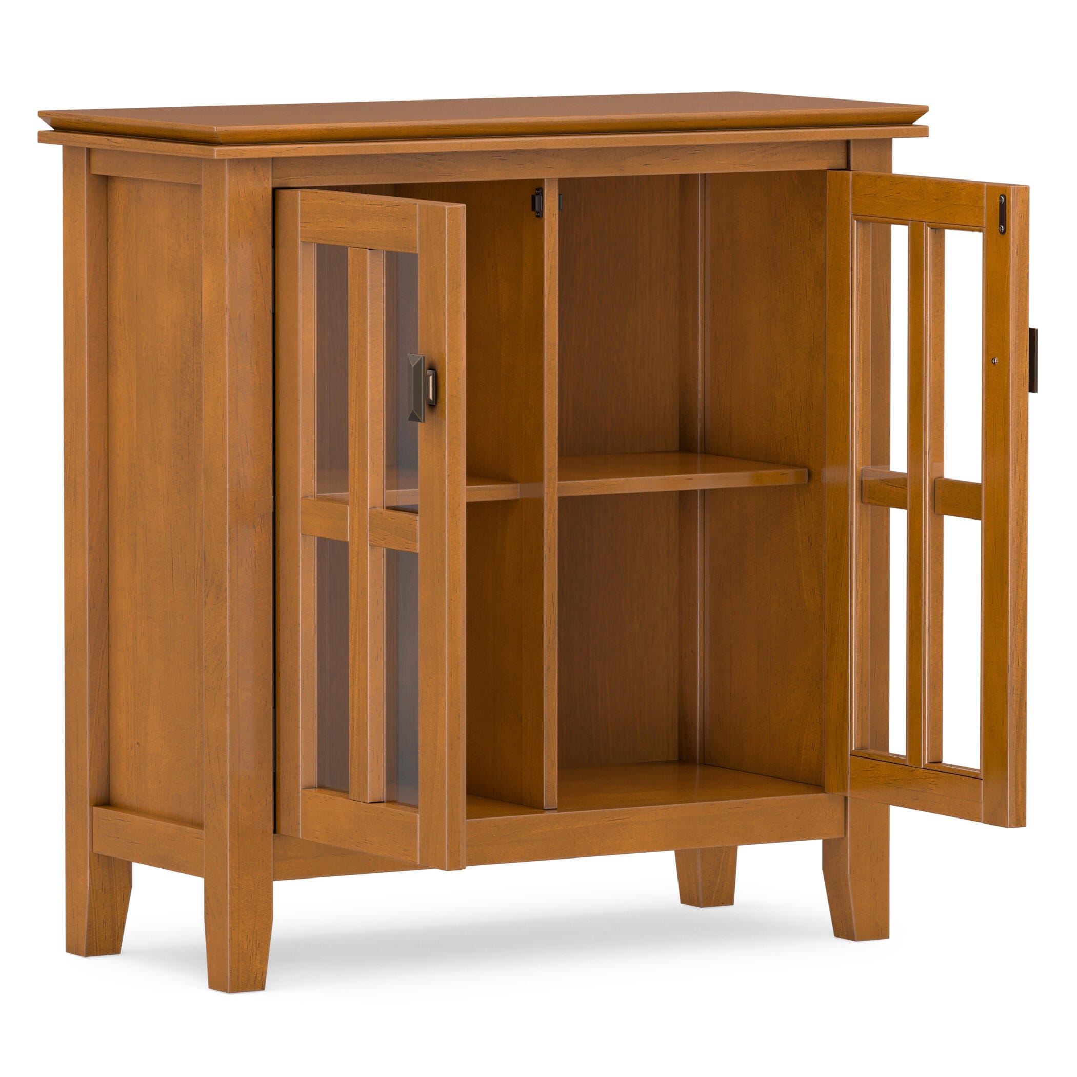 Simpli Home Artisan 30" Accent Cabinet, Honey Brown, large