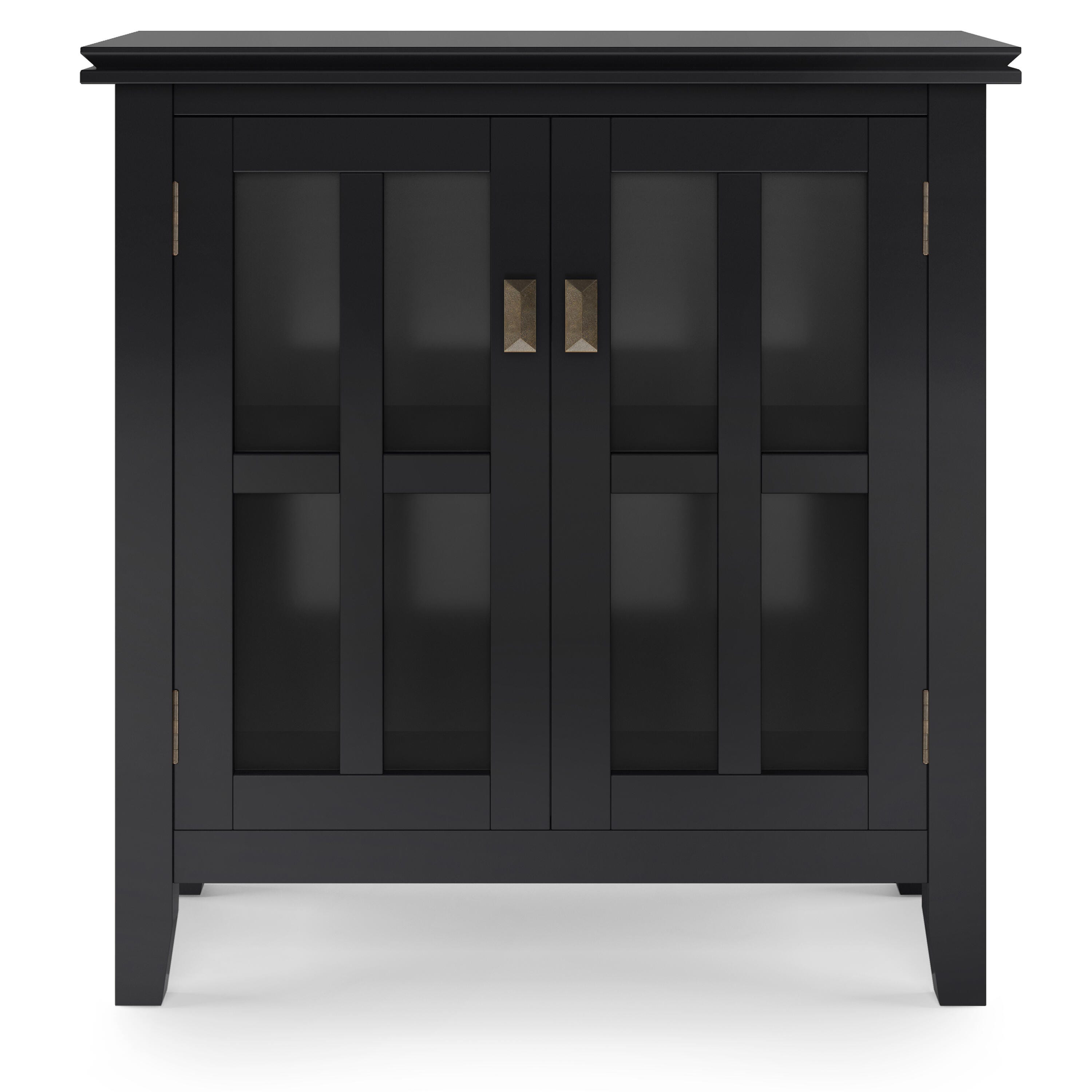 Simpli Home Artisan Solid 30" Accent Cabinet, Black, large