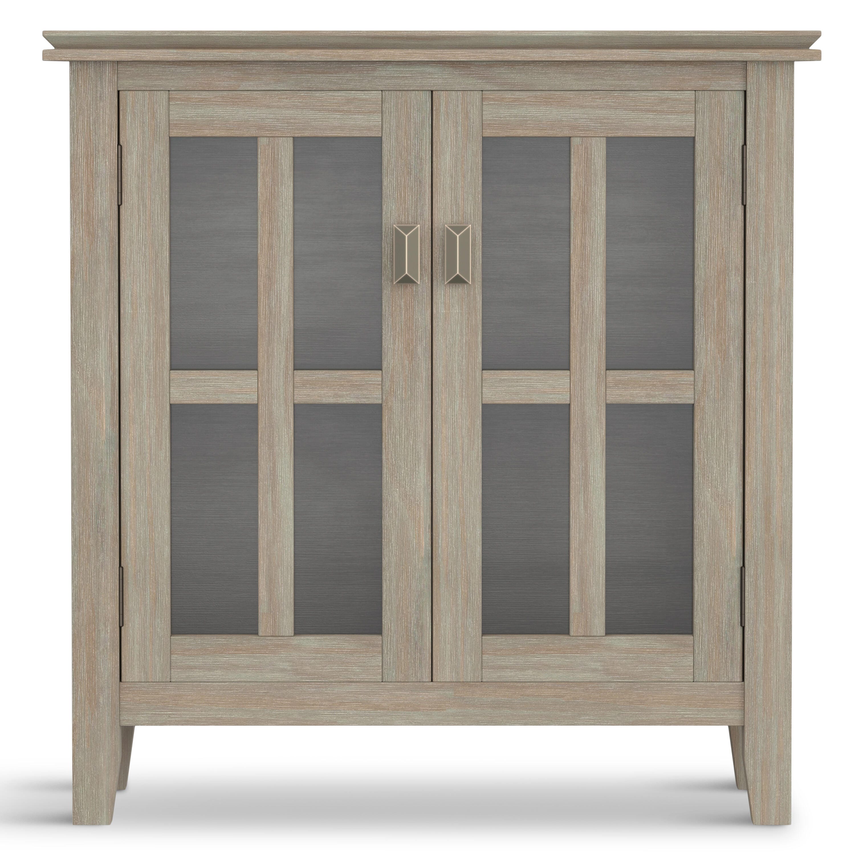 Simpli Home Artisan Solid 30" Accent Cabinet, Distressed Gray, large