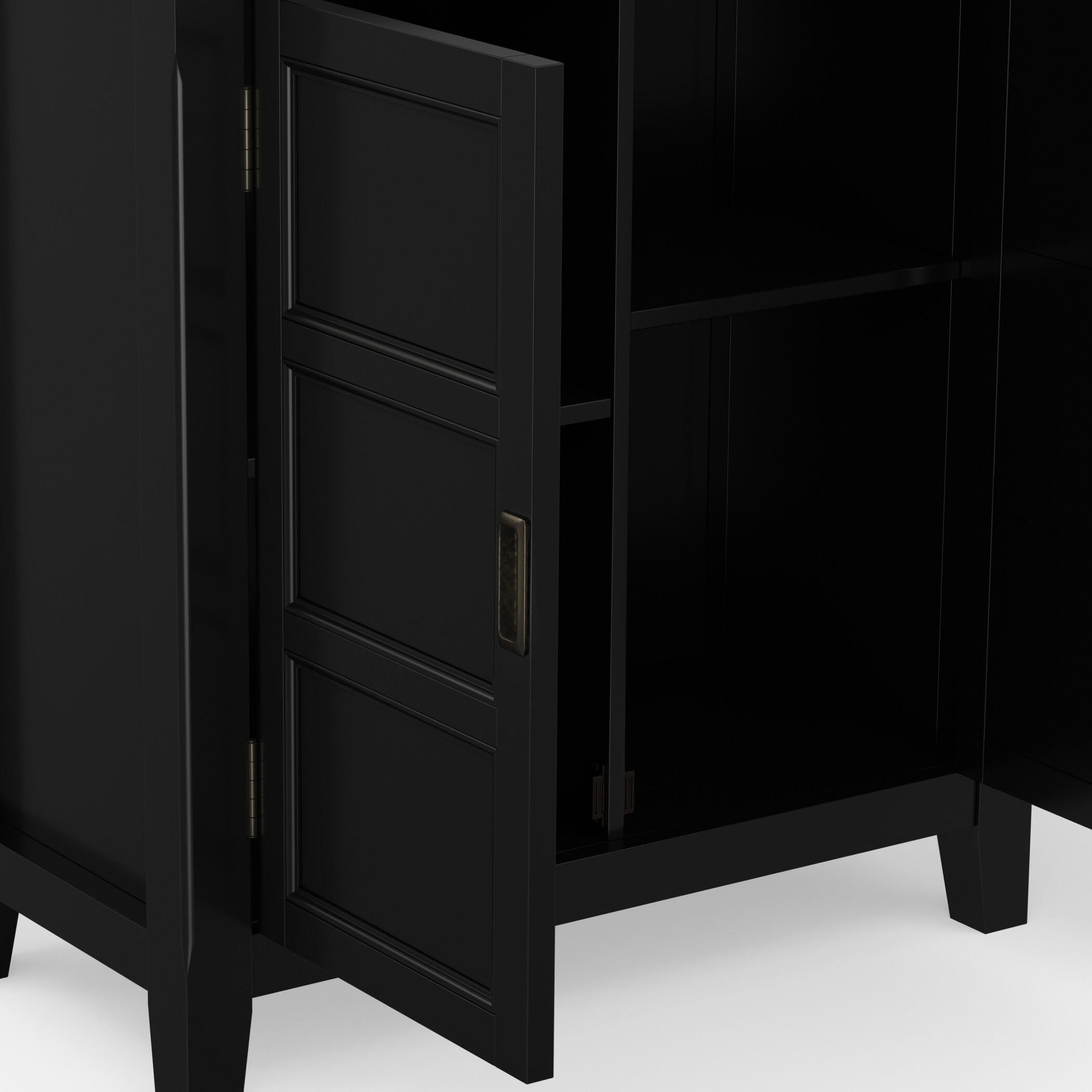 Simpli Home Burlington 30" Accent Cabinet, Black, large