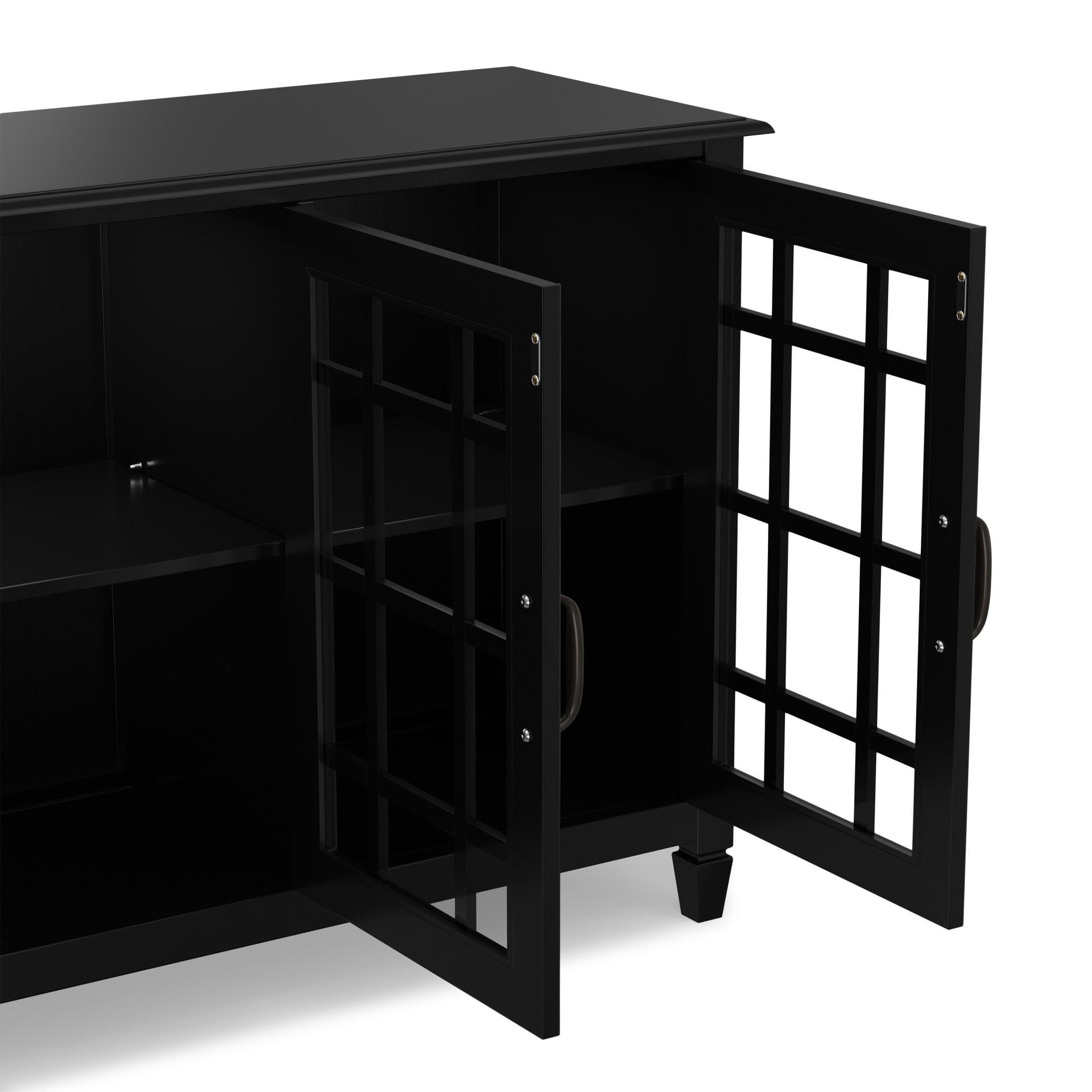Simpli Home Connaught 60" Accent Cabinet, Black, large