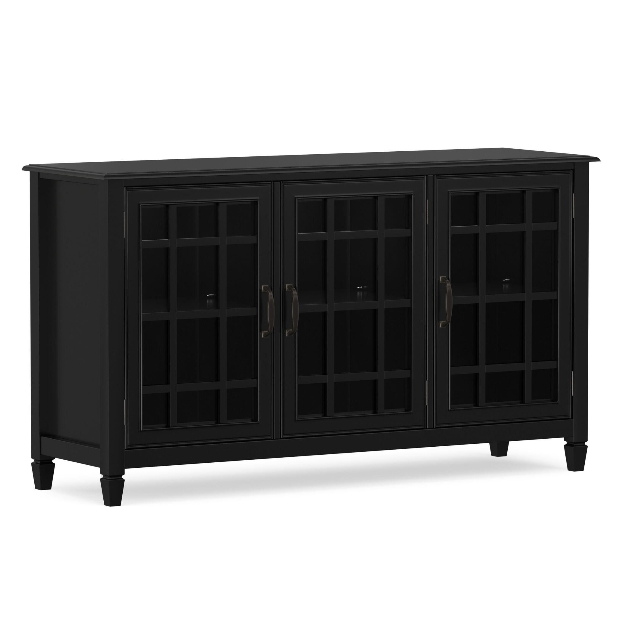 Simpli Home Connaught 60" Accent Cabinet, Black, large