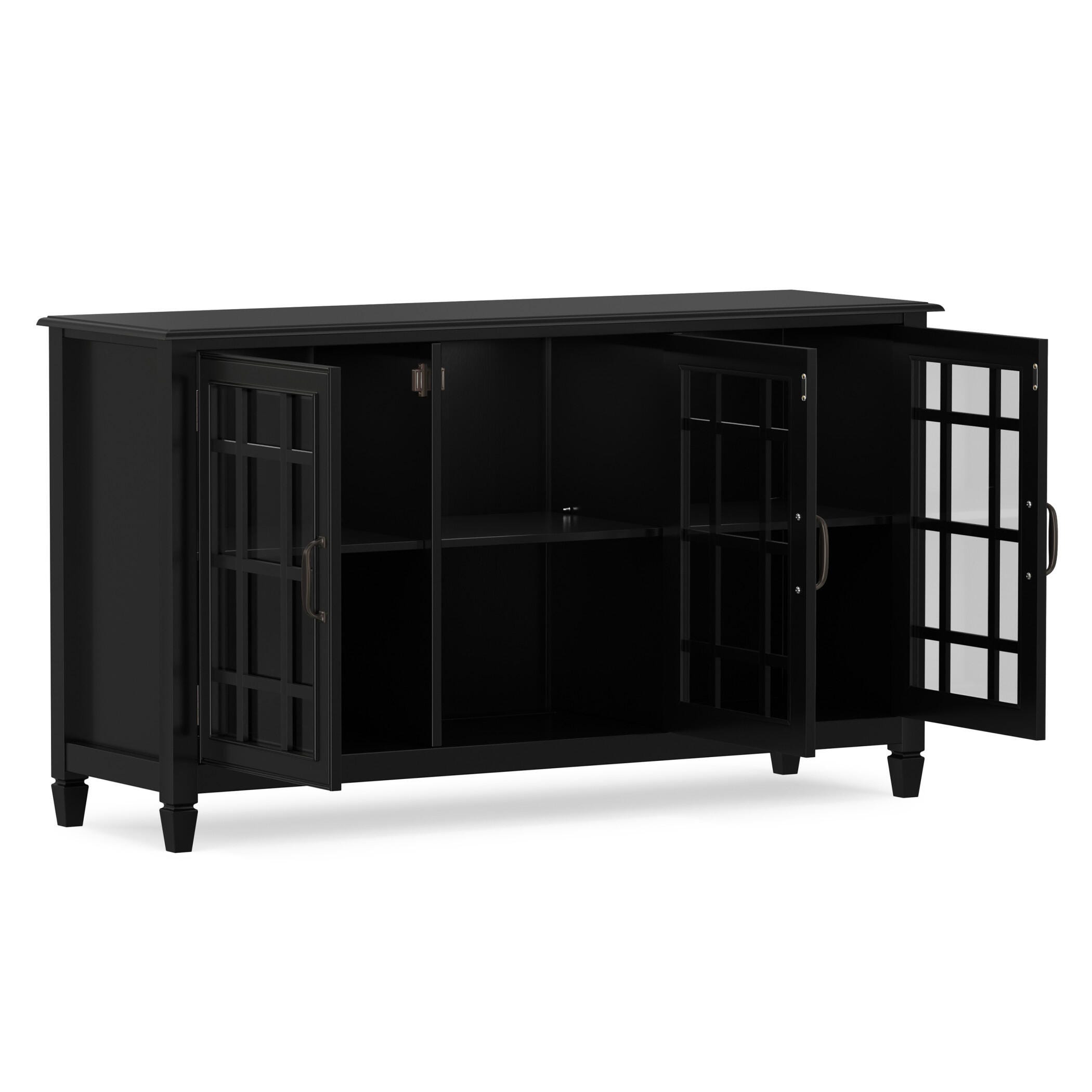 Simpli Home Connaught 60" Accent Cabinet, Black, large
