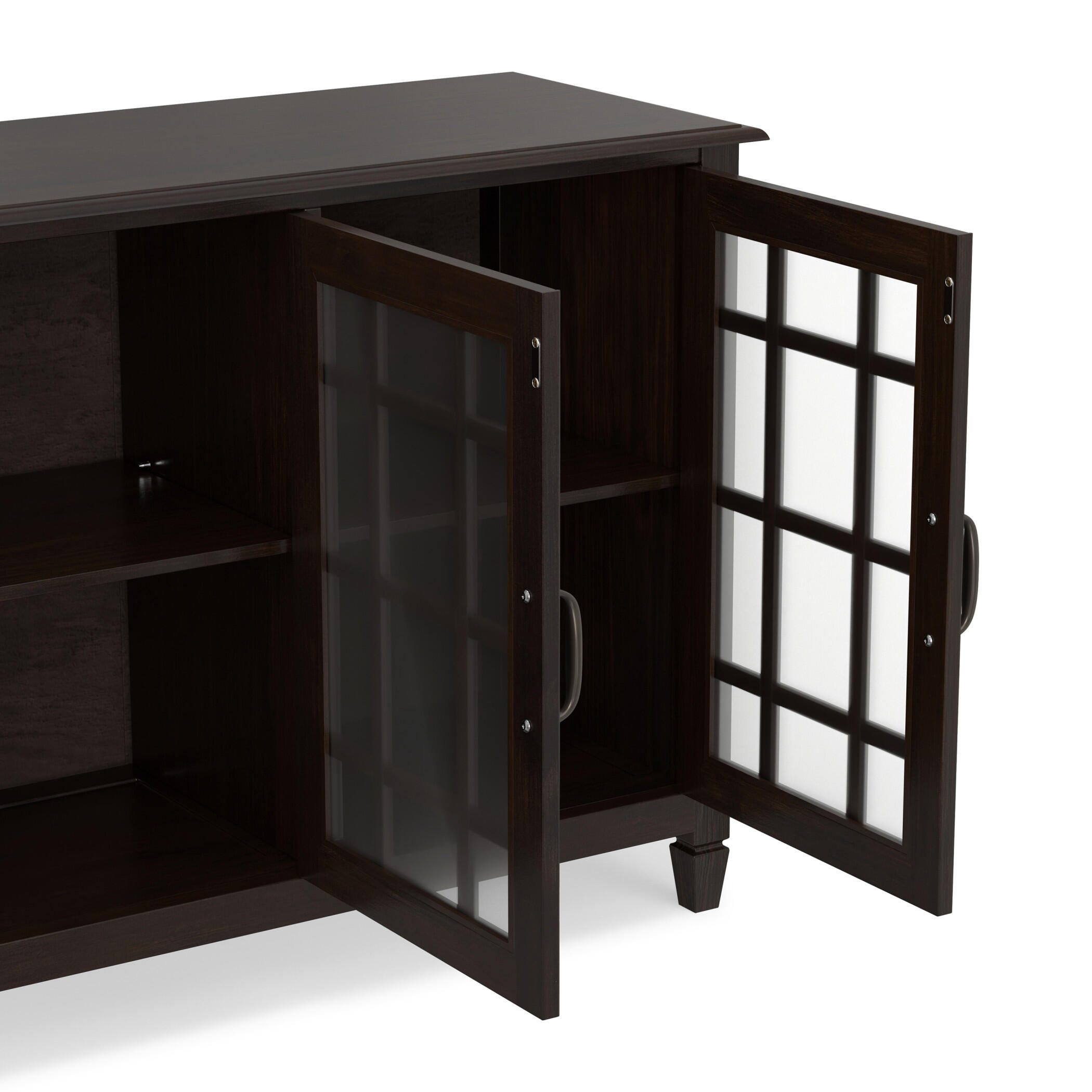 Simpli Home Connaught 60" Accent Cabinet, Chestnut Brown, large