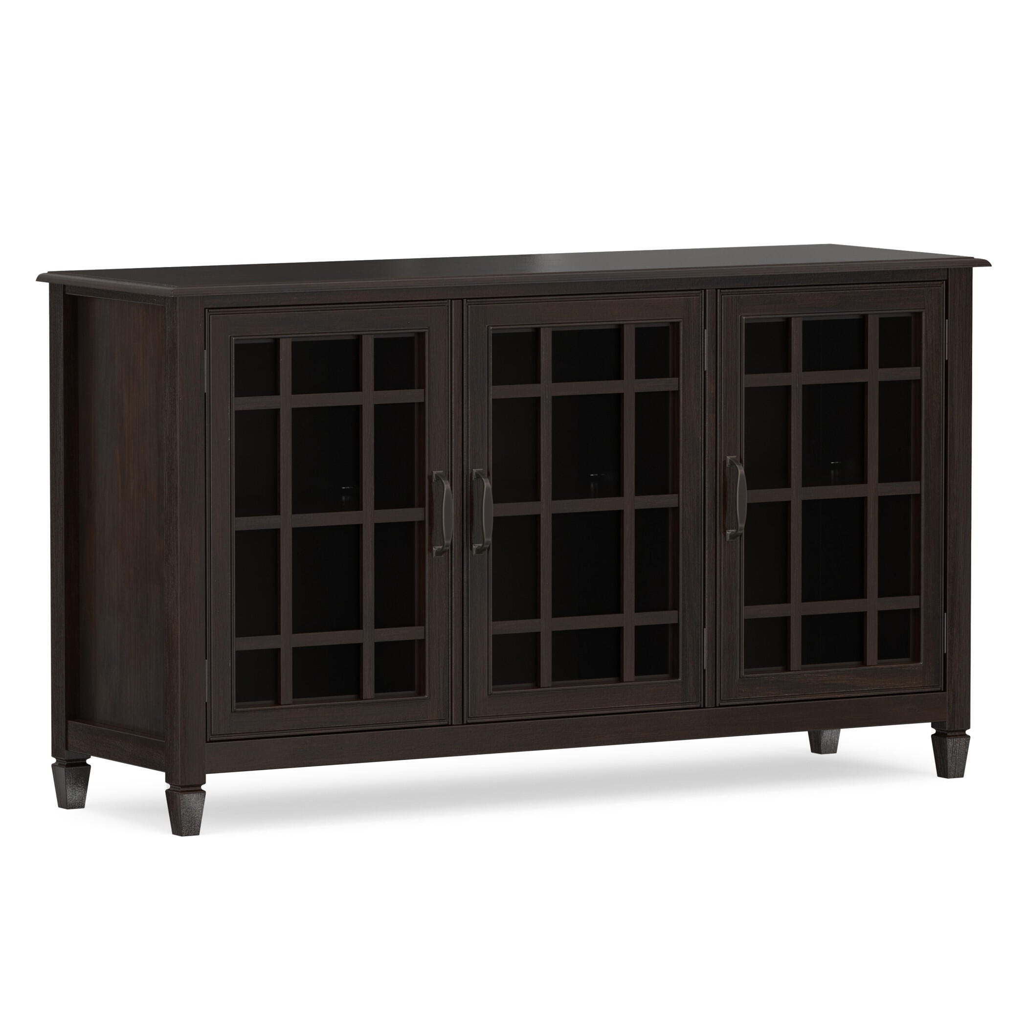 Simpli Home Connaught 60" Accent Cabinet, Chestnut Brown, large