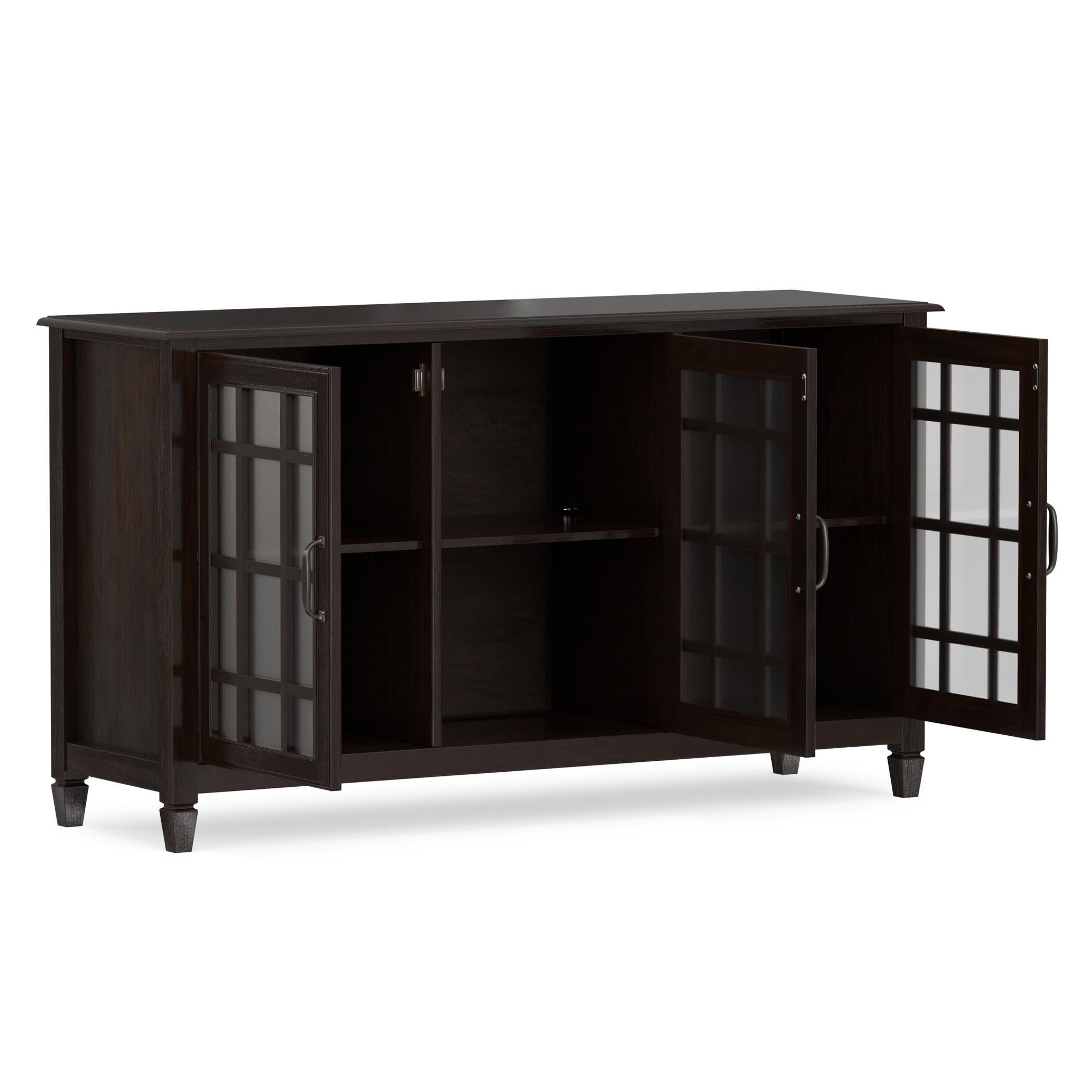 Simpli Home Connaught 60" Accent Cabinet, Chestnut Brown, large