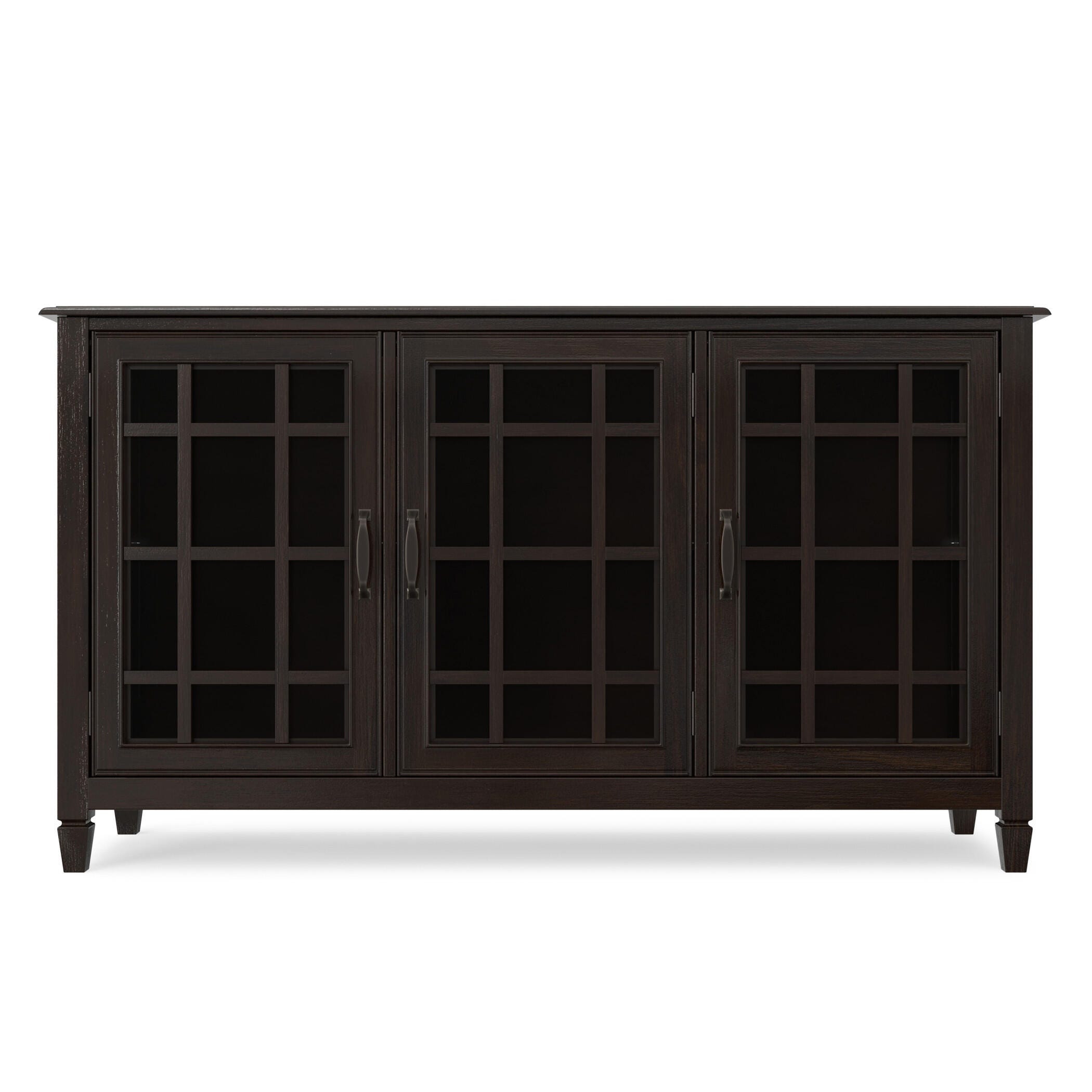 Simpli Home Connaught 60" Accent Cabinet, Chestnut Brown, large