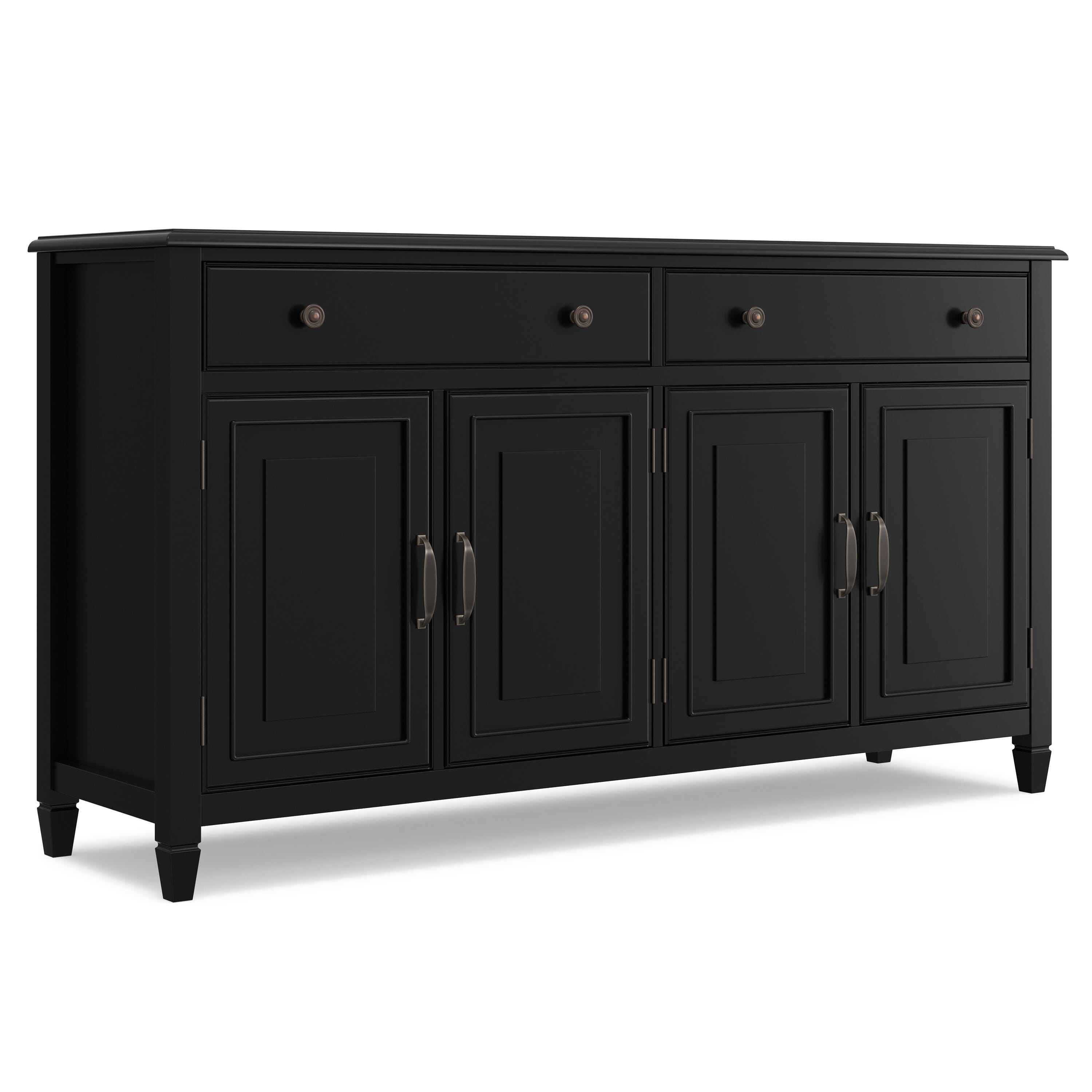 Simpli Home Connaught 66" Accent Cabinet, Black, large