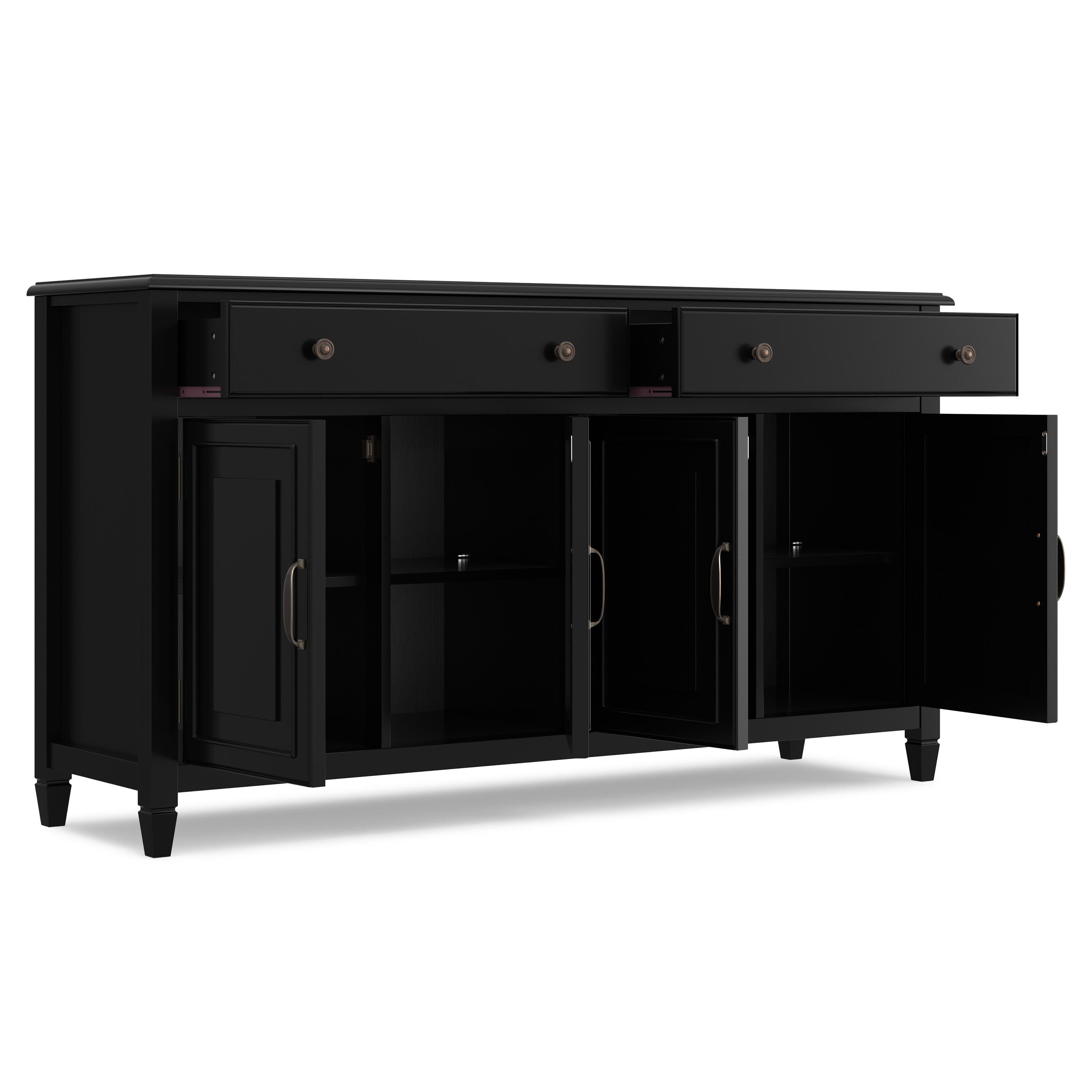 Simpli Home Connaught 66" Accent Cabinet, Black, large