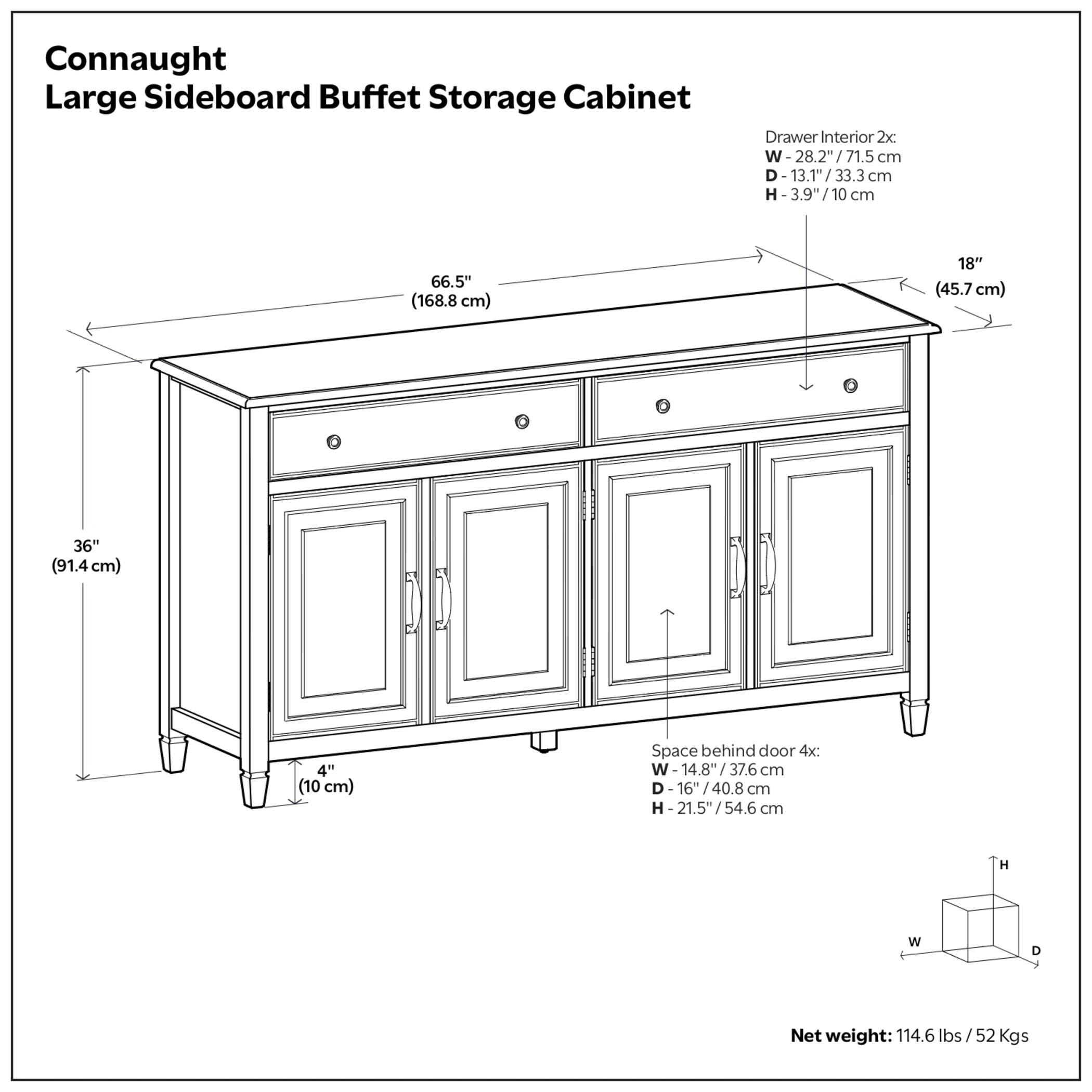 Simpli Home Connaught 66" Accent Cabinet, Dark Chestnut Brown, large