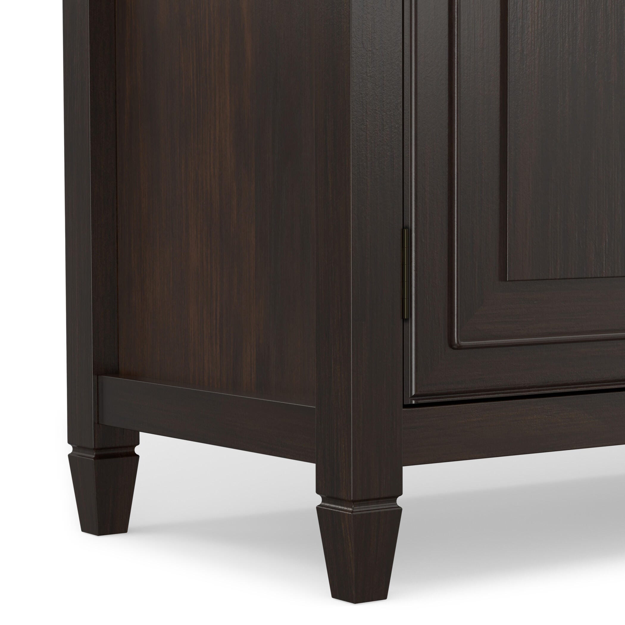 Simpli Home Connaught 66" Accent Cabinet, Dark Chestnut Brown, large