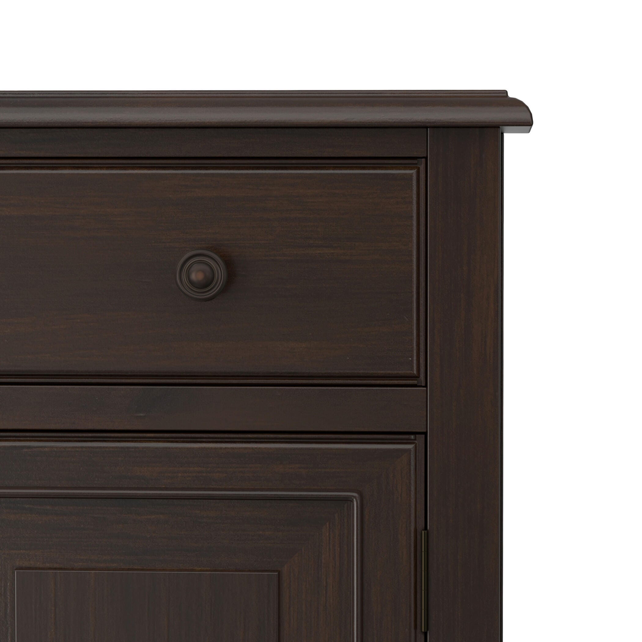 Simpli Home Connaught 66" Accent Cabinet, Dark Chestnut Brown, large