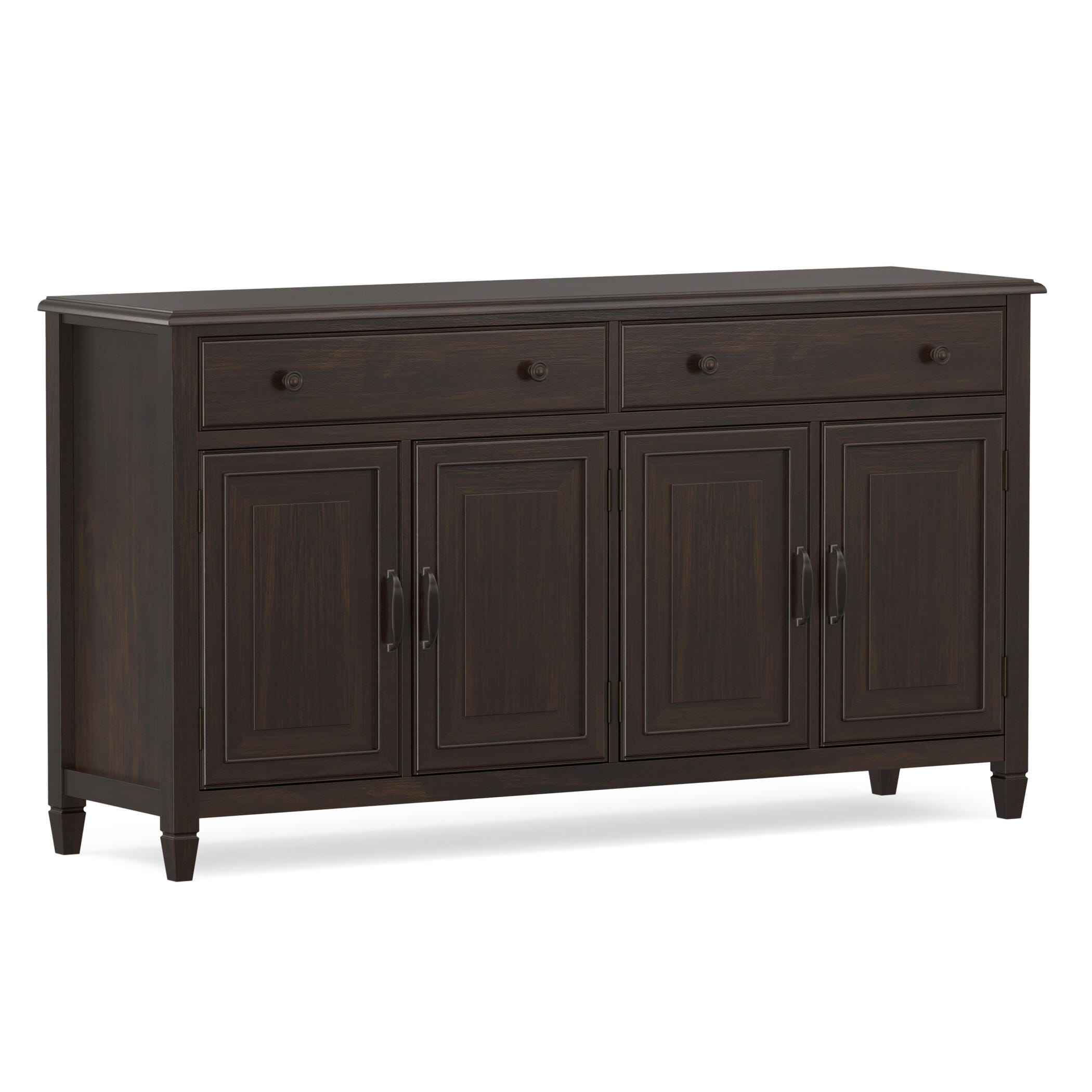 Simpli Home Connaught 66" Accent Cabinet, Dark Chestnut Brown, large