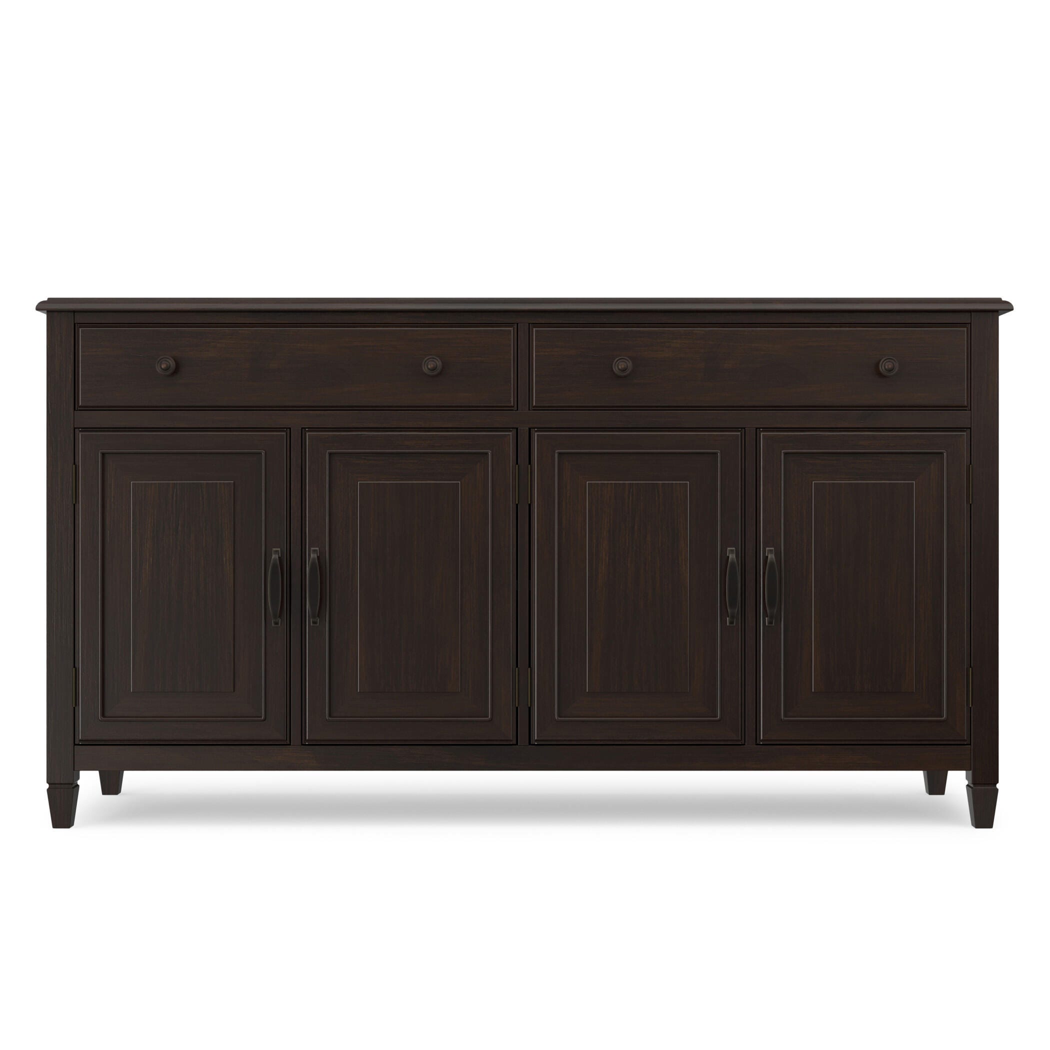 Simpli Home Connaught 66" Accent Cabinet, Dark Chestnut Brown, large