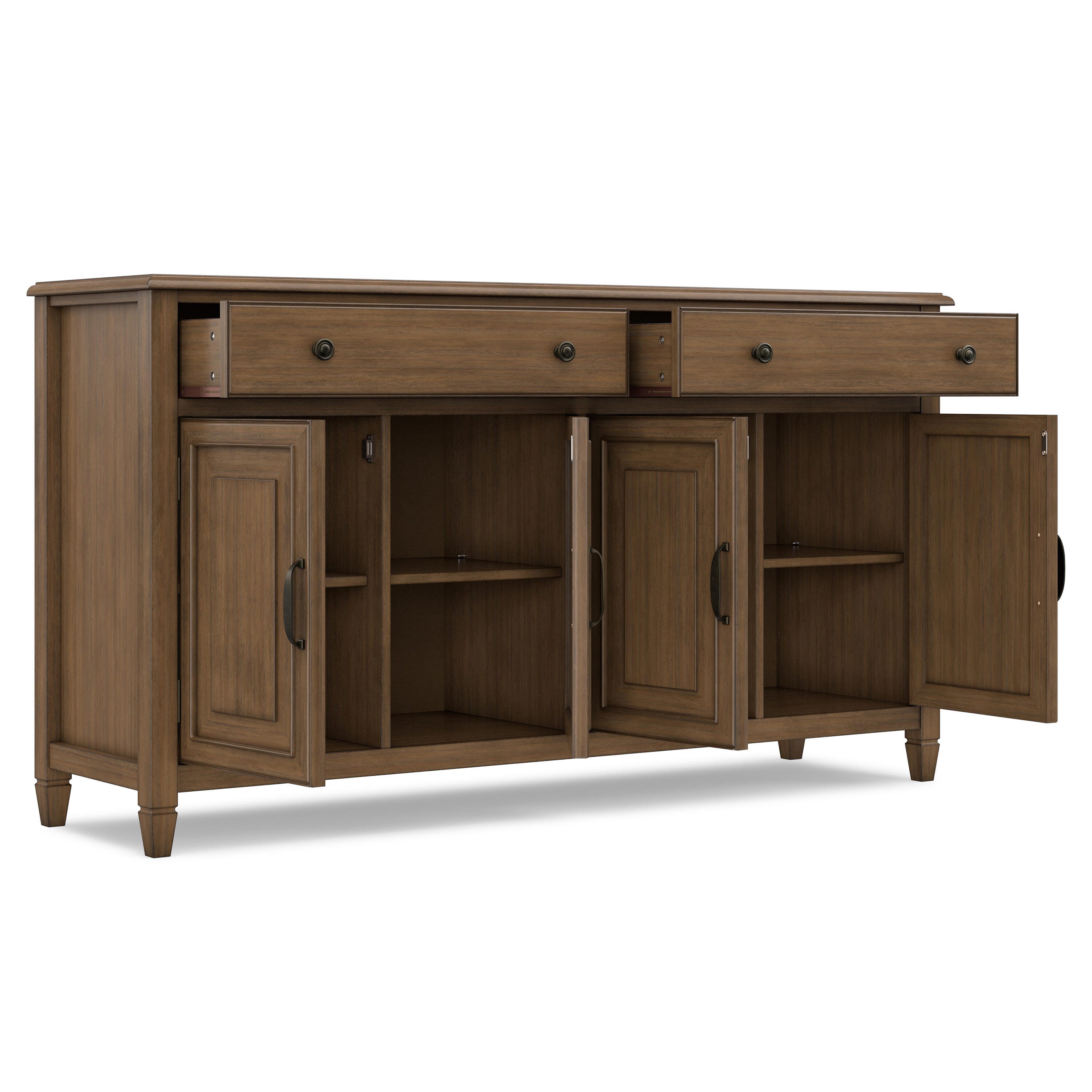 Simpli Home Connaught 66" Accent Cabinet, Rustic Natural Aged Brown, large