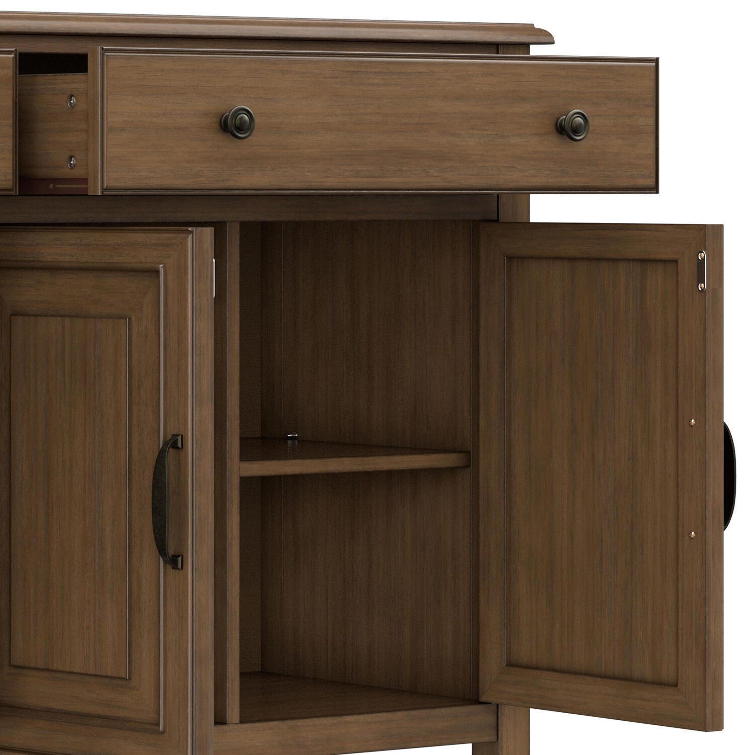 Simpli Home Connaught 66" Accent Cabinet, Rustic Natural Aged Brown, large