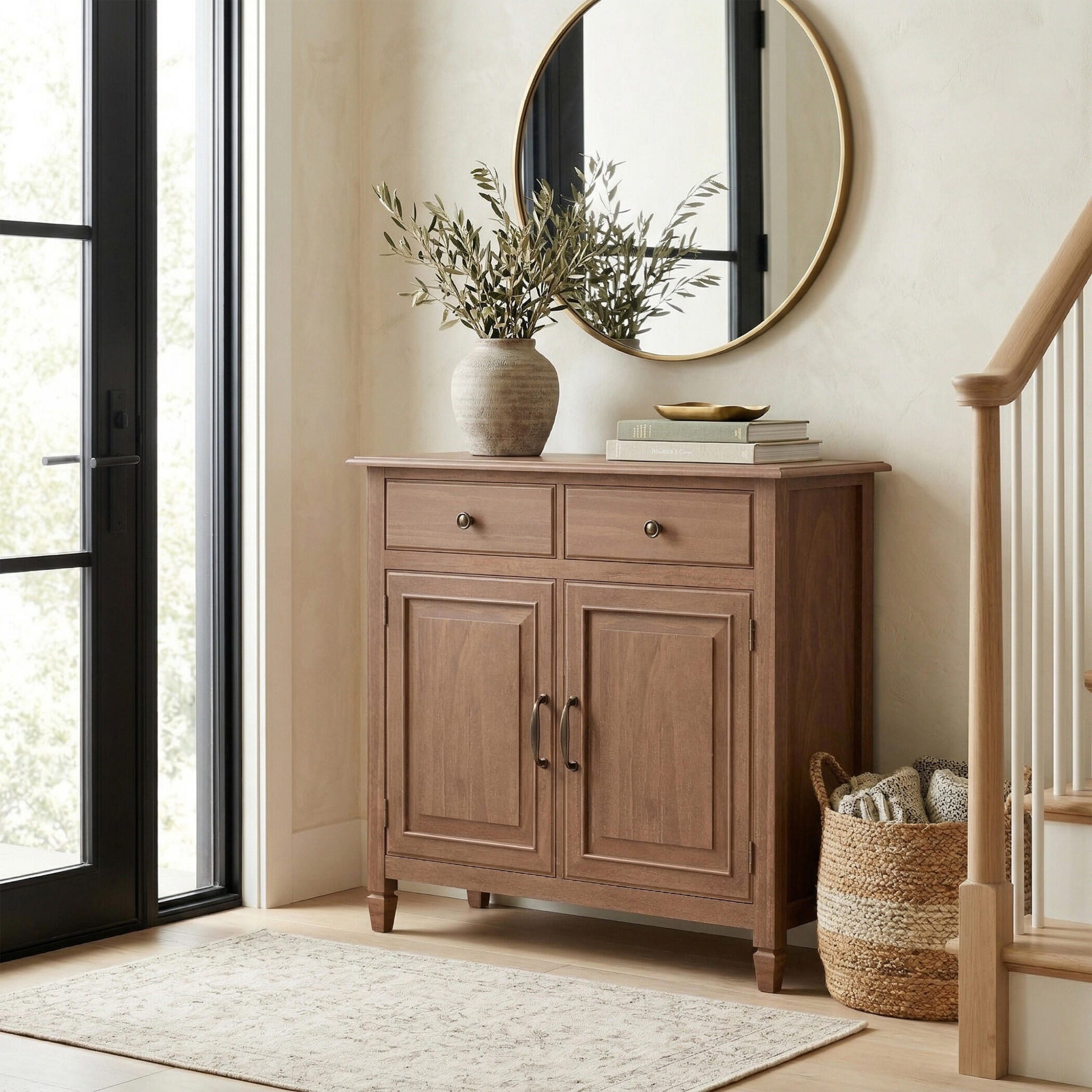 Simpli Home Connaught 40" Accent Cabinet, Medium Saddle Brown, rollover