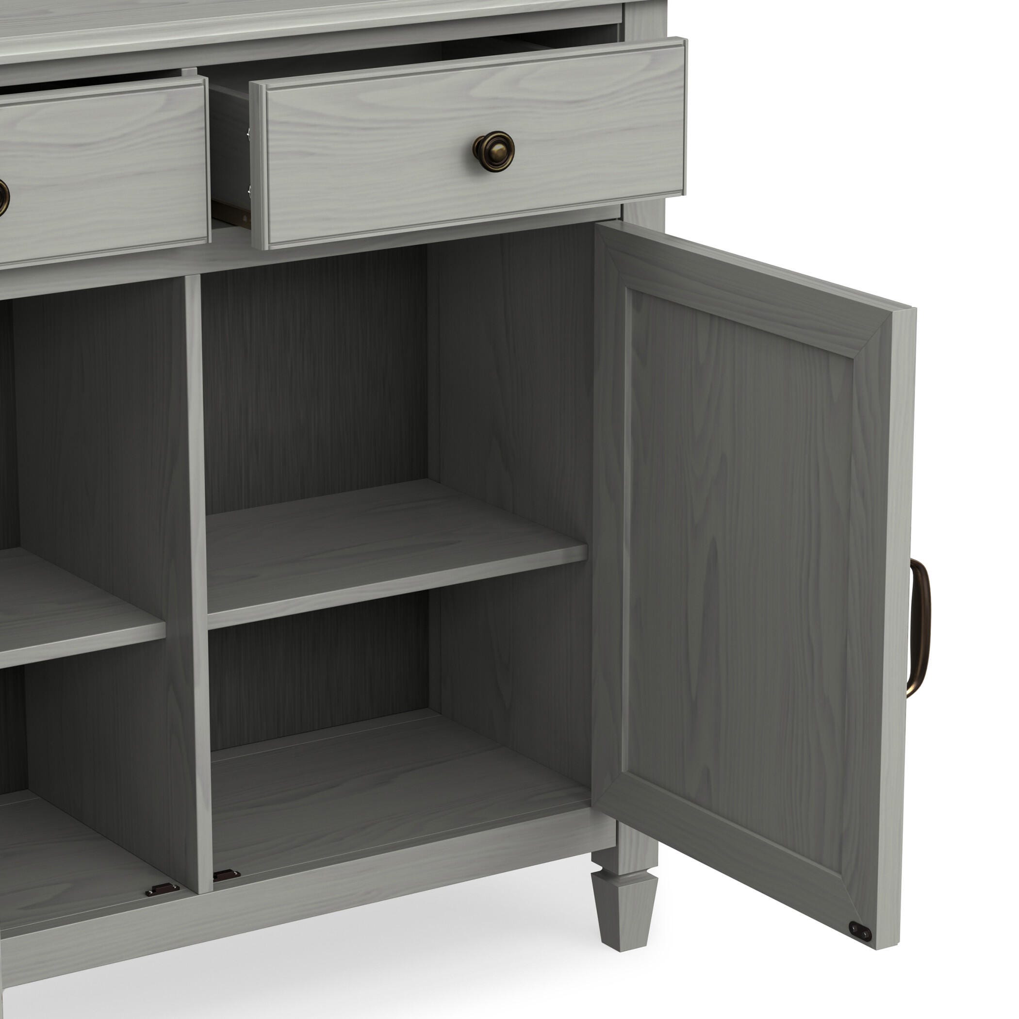 Simpli Home Connaught 40" Accent Cabinet, Fog Gray, large
